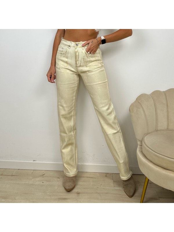JEANS PANNA WIDE LEG METALLIZZATO ORO JEANS PANNA WIDE LEG METALLIZZATO ORO