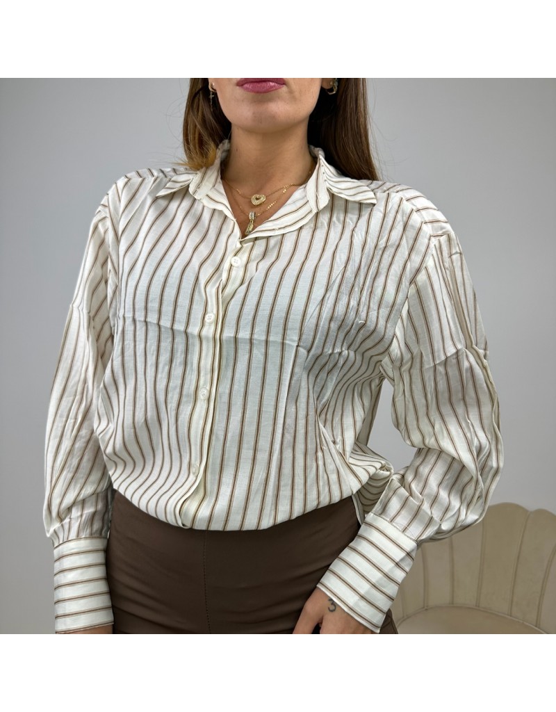 CAMICIA RIGHE BEIGE