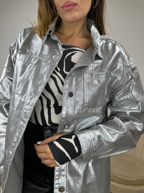 CAMICIA-GIUBBINO DENIM ARGENTO CAMICIA-GIUBBINO DENIM ARGENTO