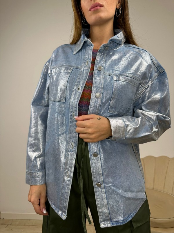 CAMICIA-GIUBBINO DENIM SILVER CAMICIA-GIUBBINO DENIM SILVER