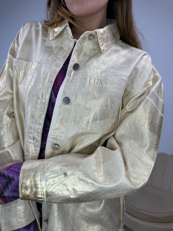 CAMICIA-GIUBBINO DENIM BEIGE CAMICIA-GIUBBINO DENIM BEIGE