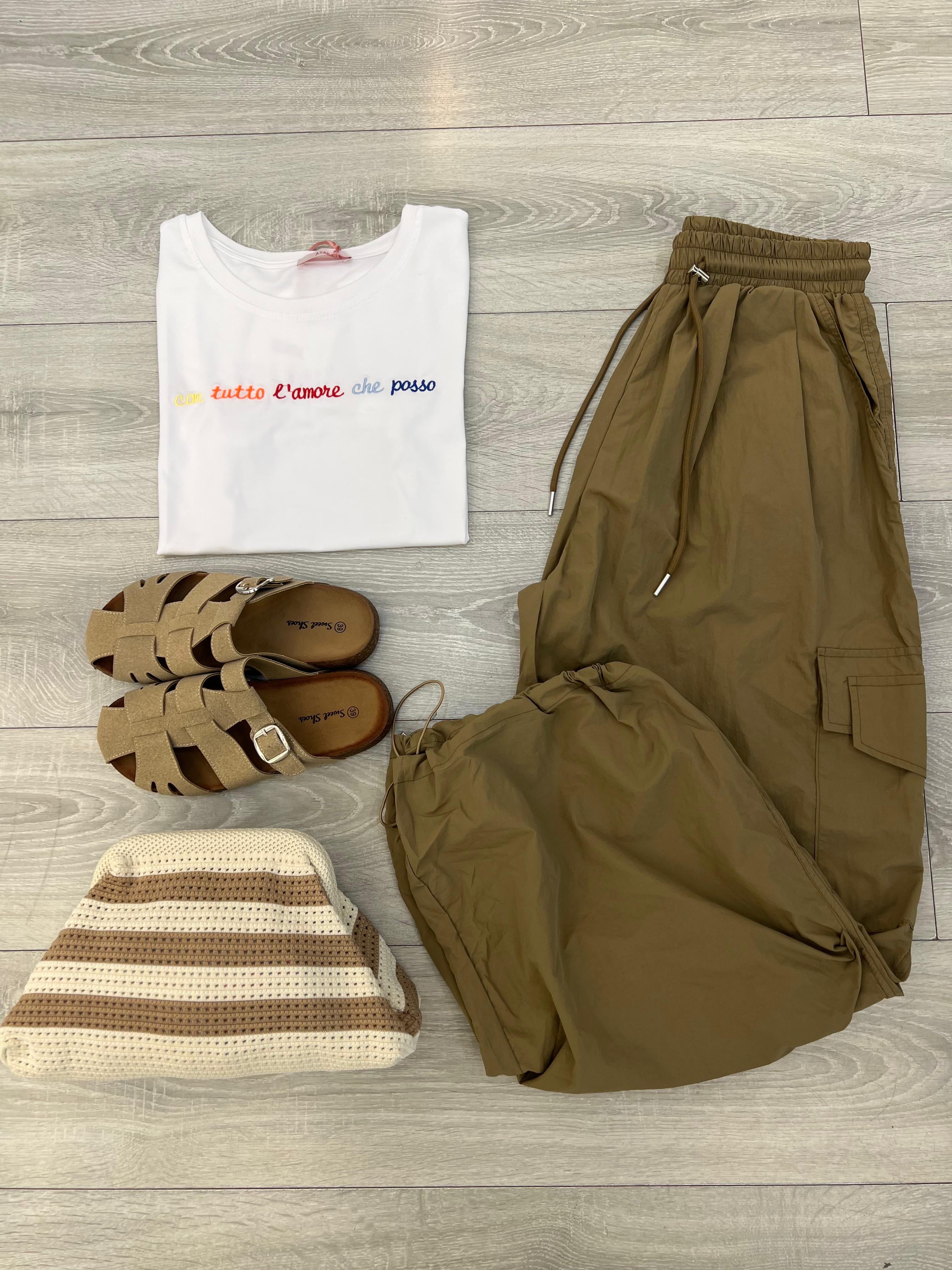 PANTALONI CARGO SAMIRA VERDE OLIVA