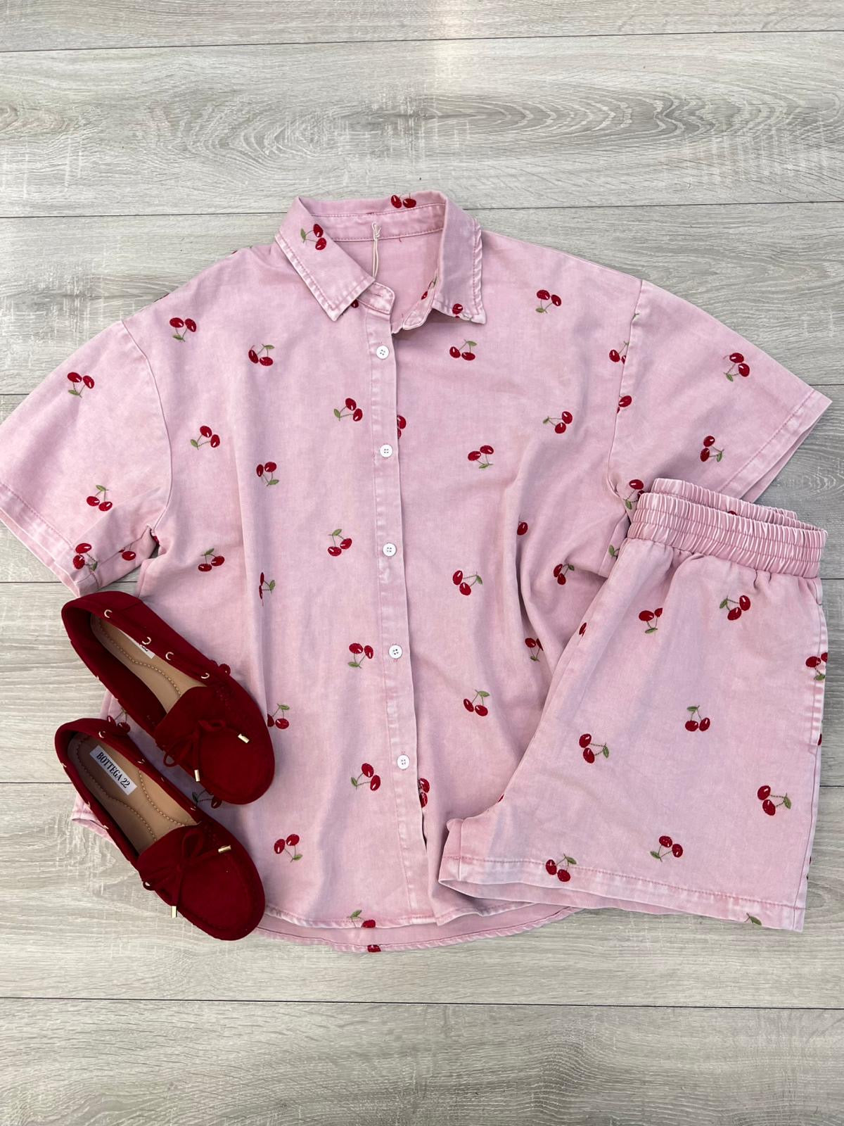 COMPLETO DENIM CILIEGIE ROSA