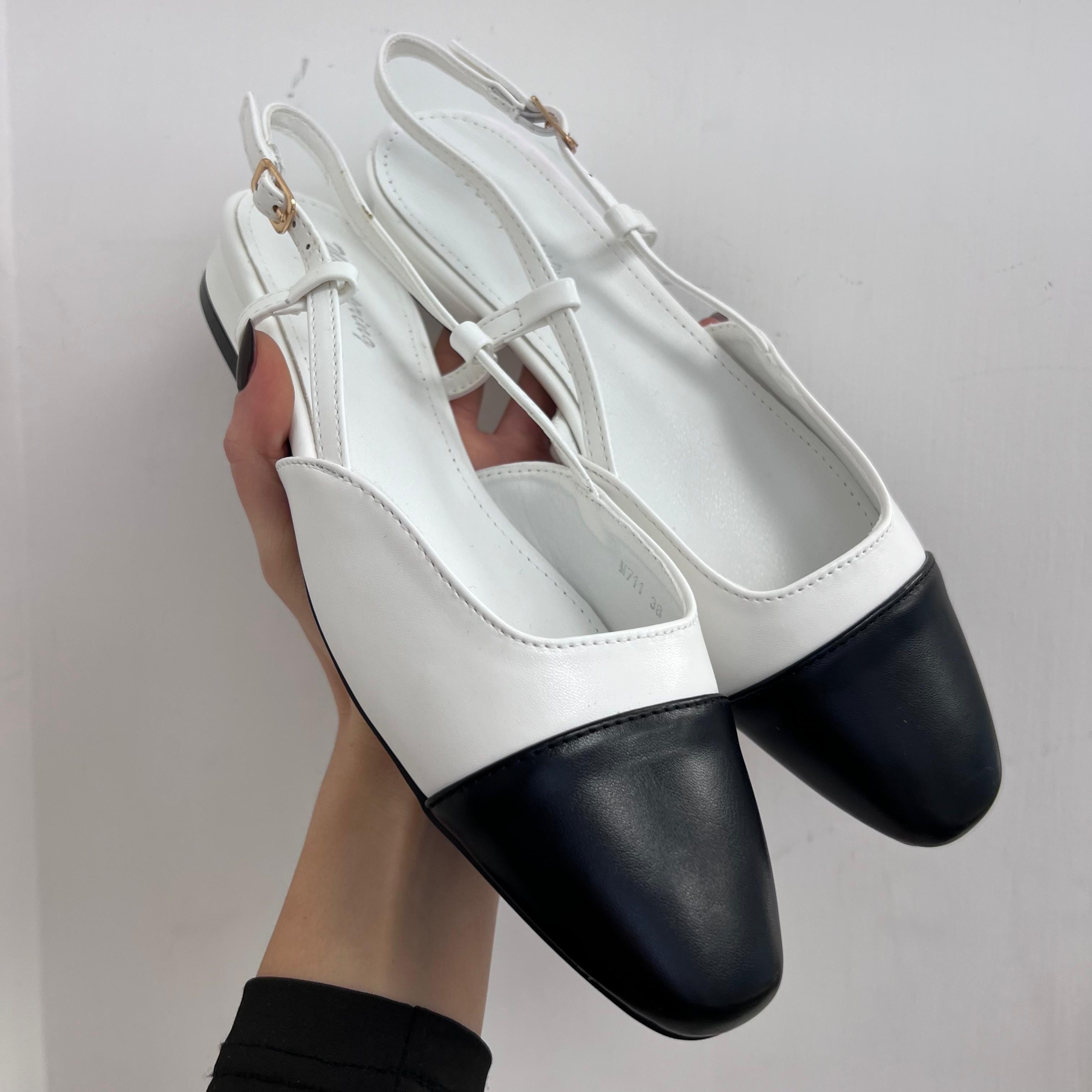 SLINGBACK BICOLOR BIANCA