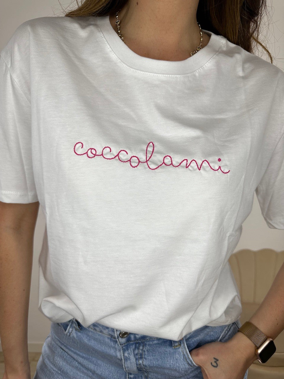T-SHIRT LUMINA "COCCOLAMI" FUCSIA