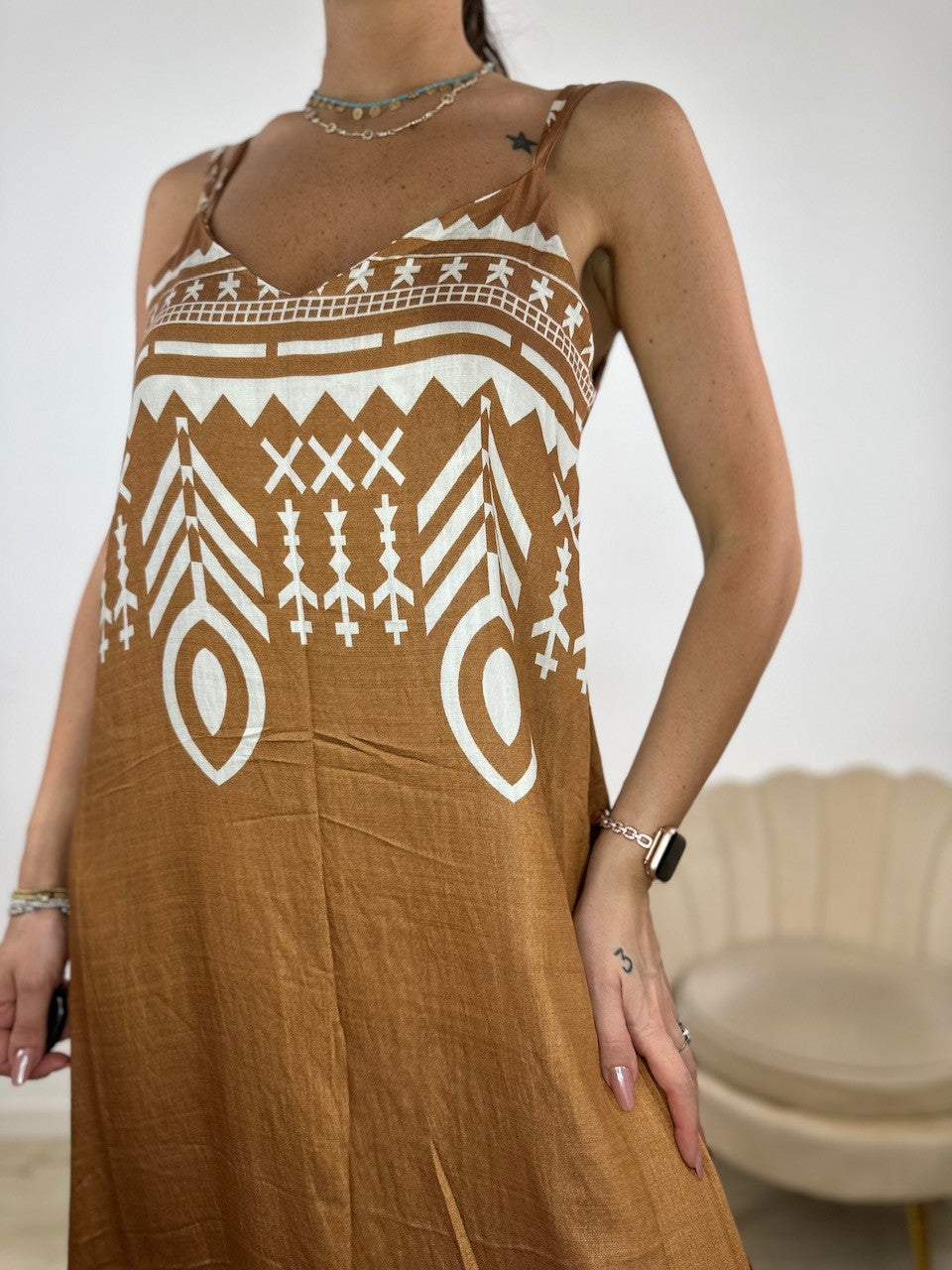 LONG DRESS KIMBLY CAMEL