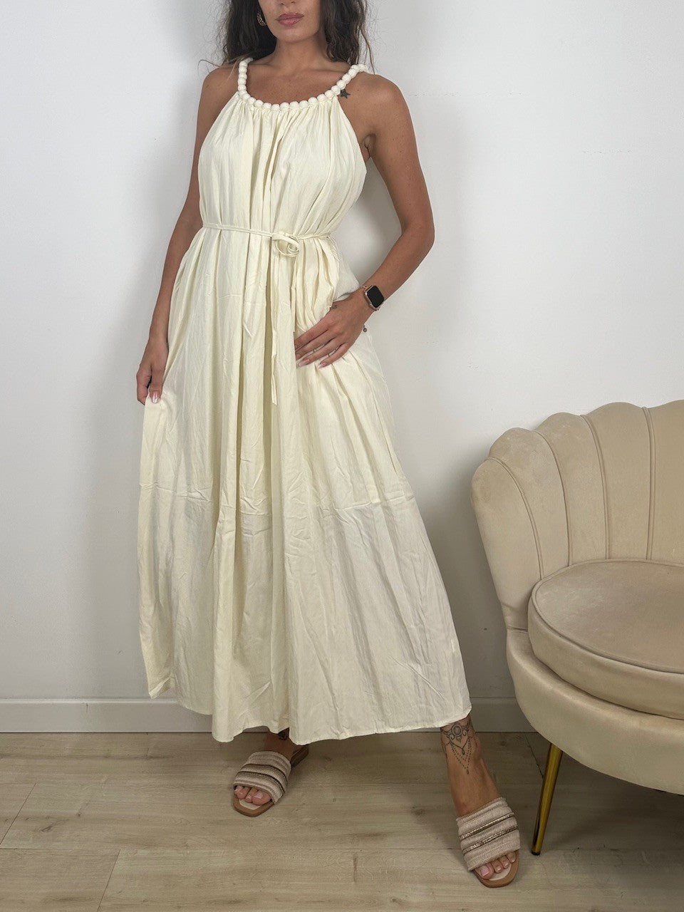 LONG DRESS FIORELLA BEIGE