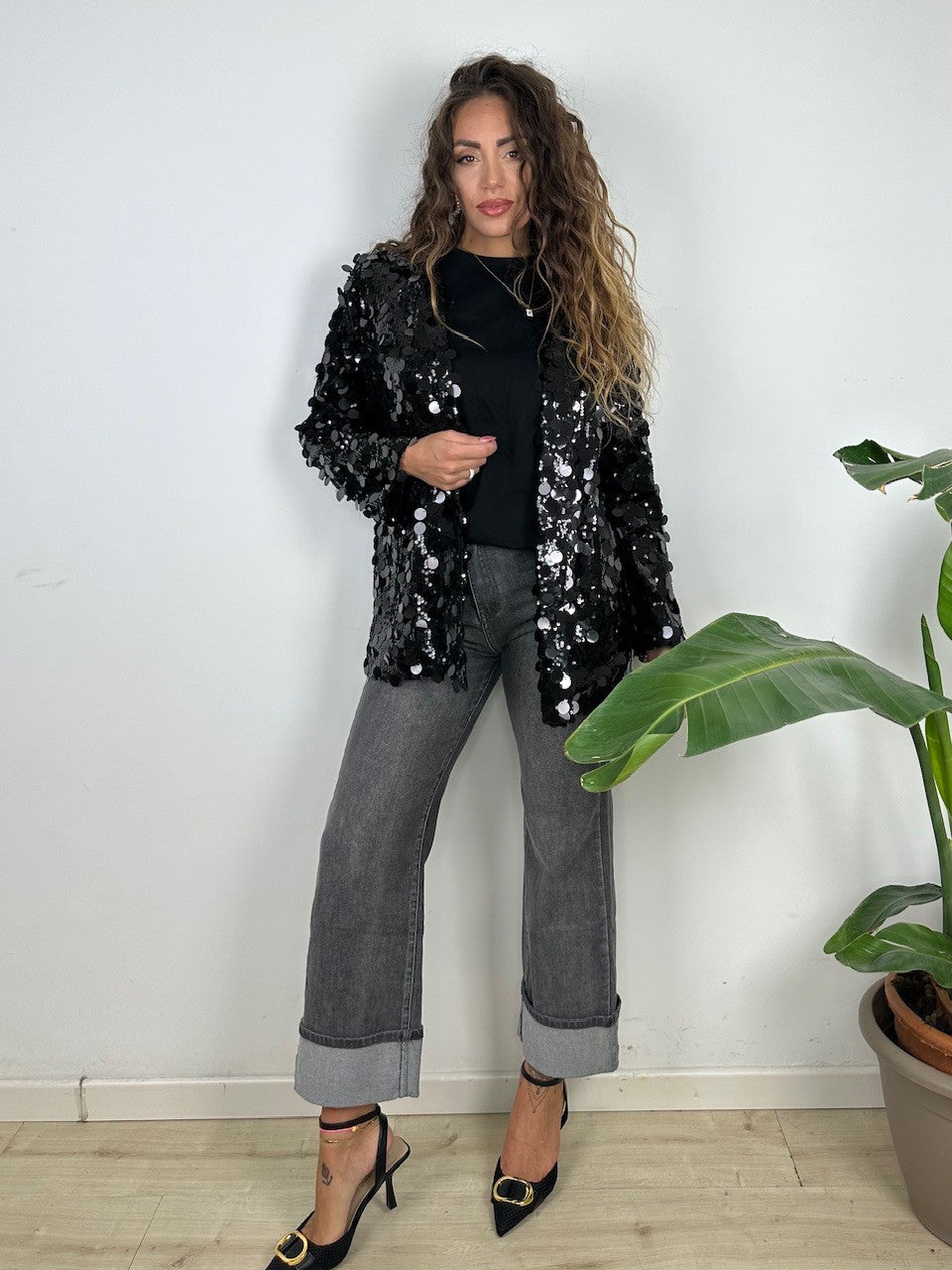 BLAZER PAILLETTES NERO