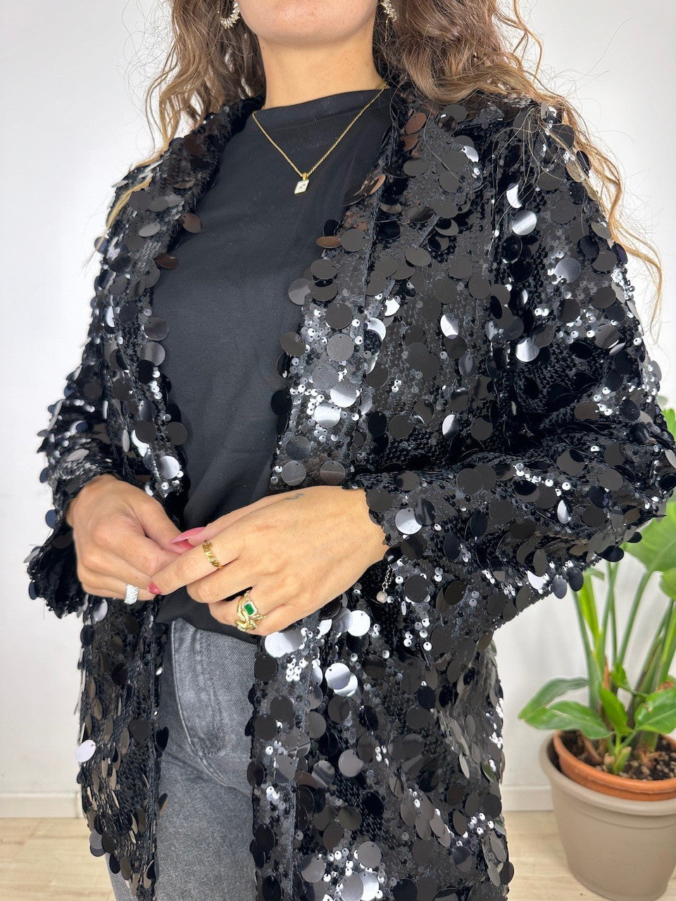 BLAZER PAILLETTES NERO