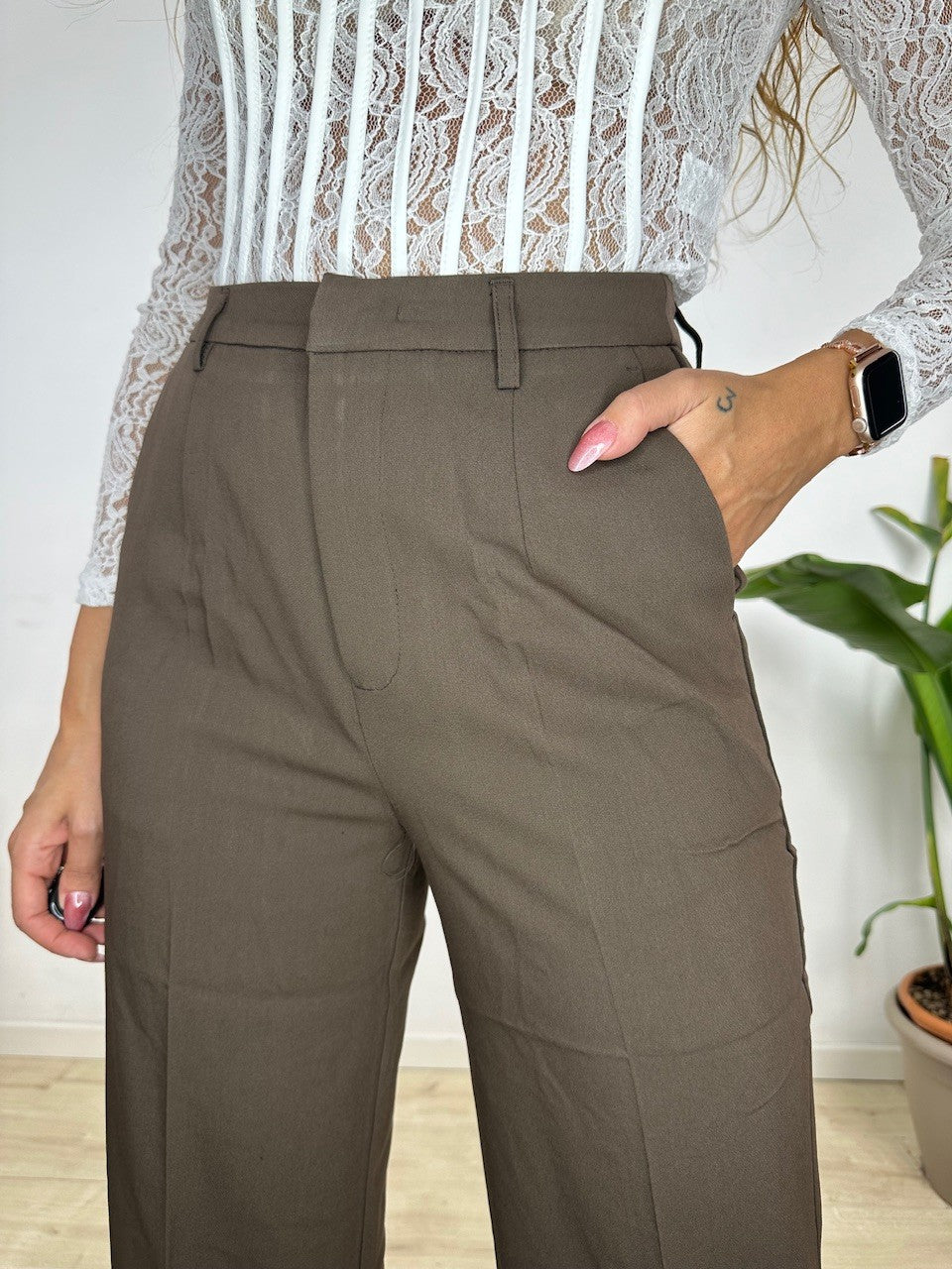 PANTALONI FULL LENGHT MARRONE