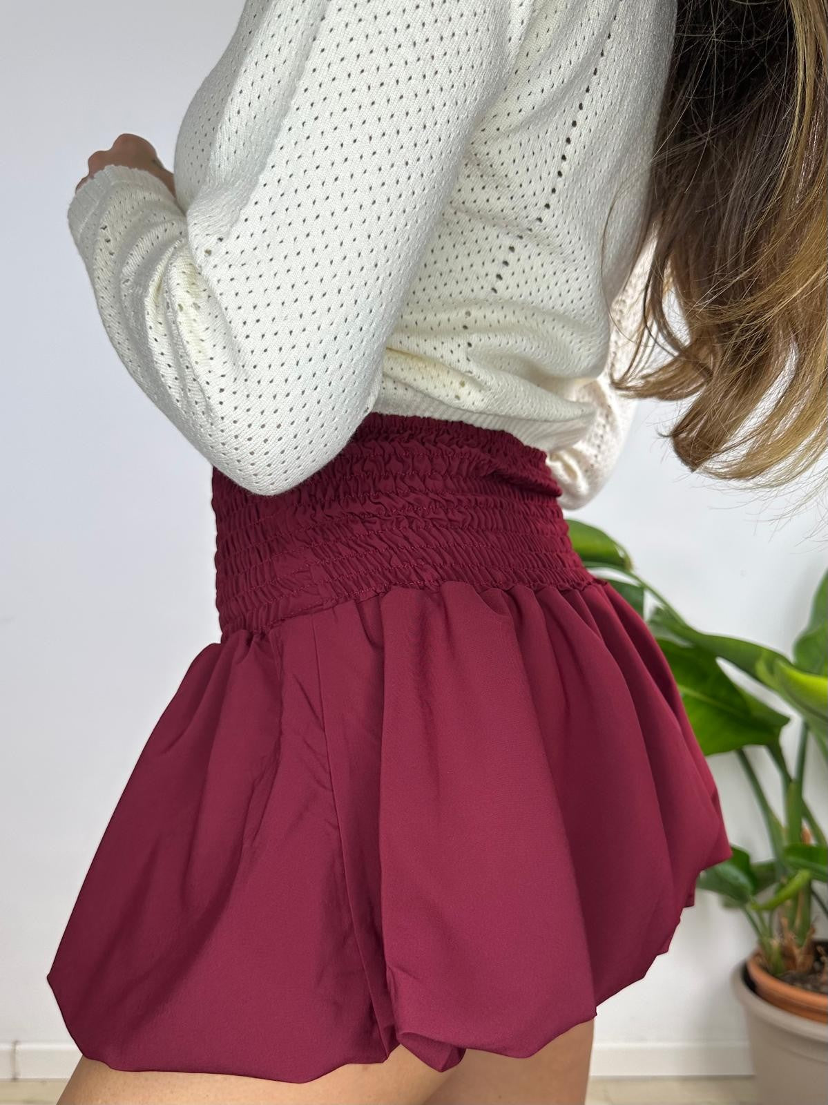 MINIGONNA BALLON BORDEAUX