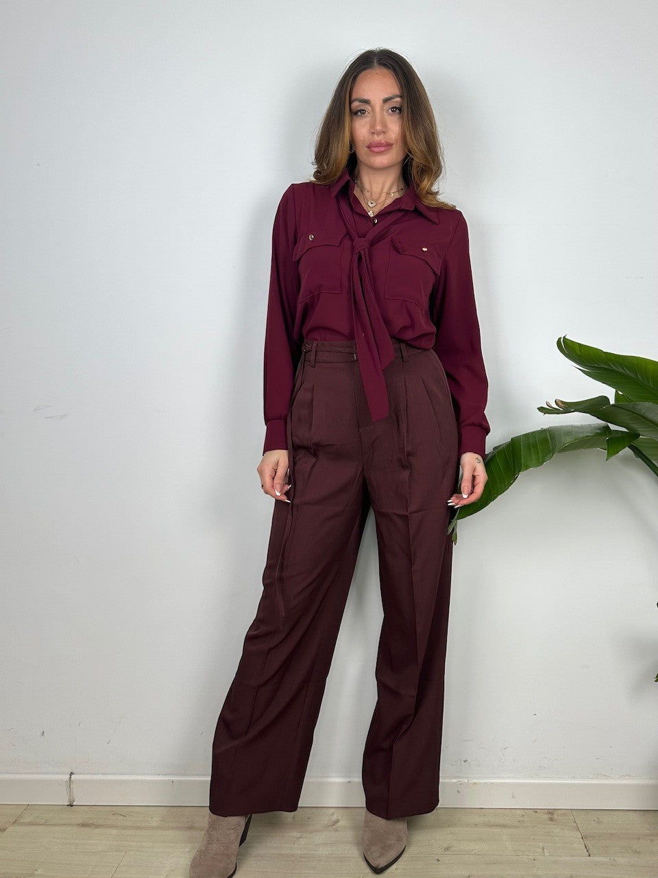 PANTALONI CLOE BORDEAUX