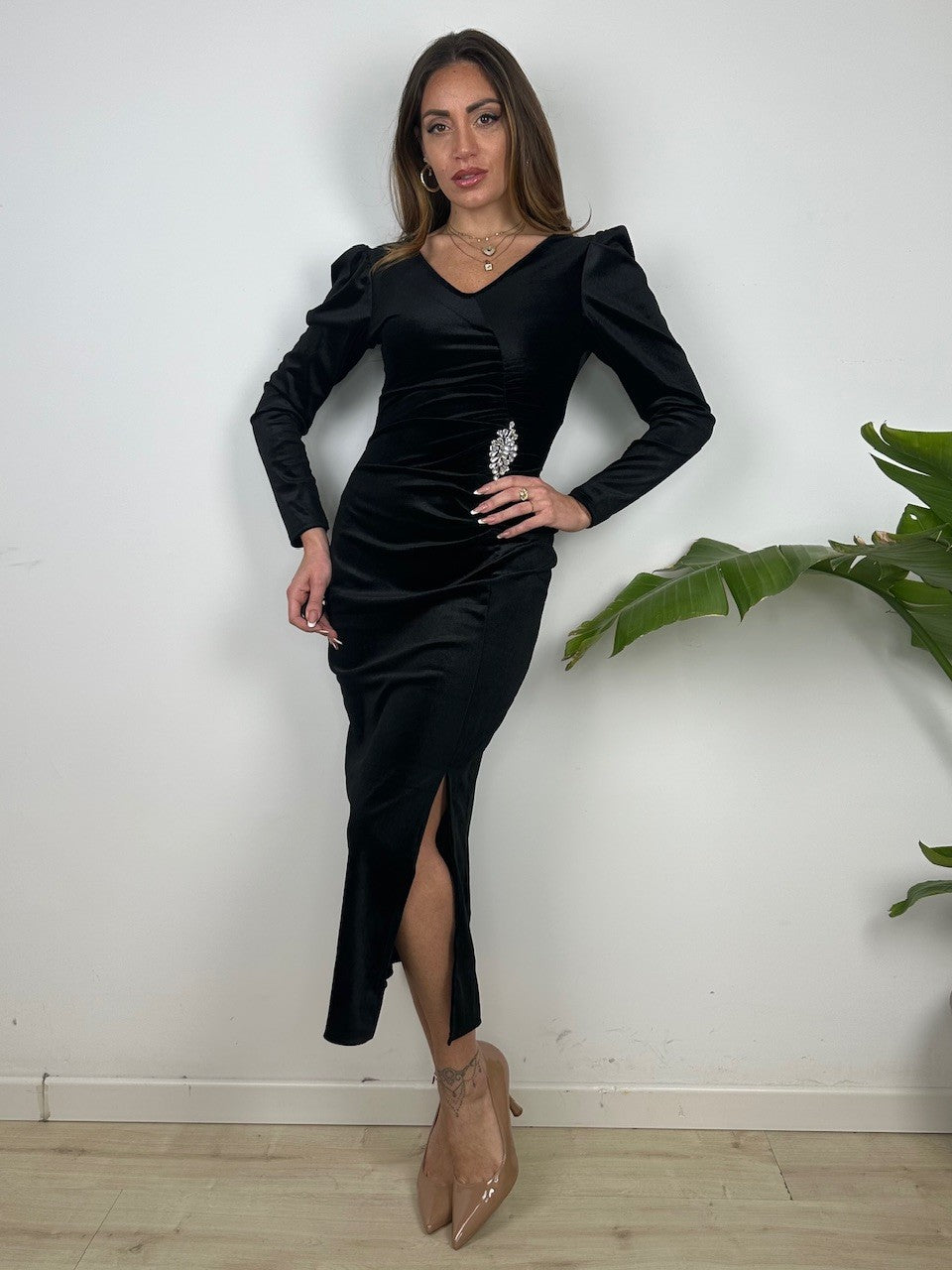 LONG DRESS CINIGLIA JULIA NERO