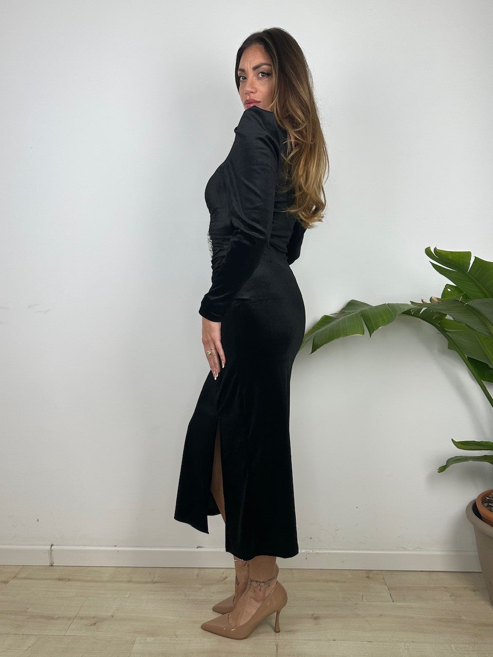 LONG DRESS CINIGLIA JULIA NERO