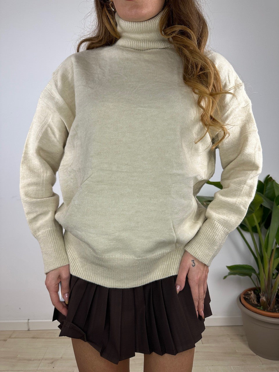 MAXI PULL DOLCEVITA BEIGE