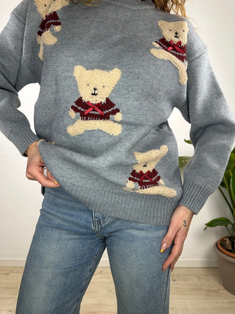 PULLOVER ORSETTO GRIGIO