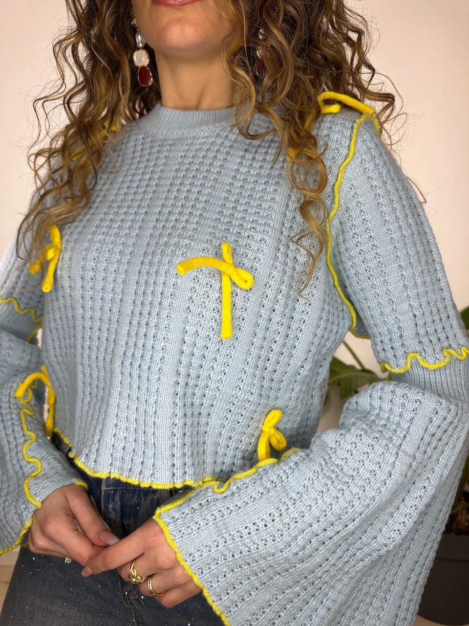 PULL CROP SUPERPROMO AZZURRO