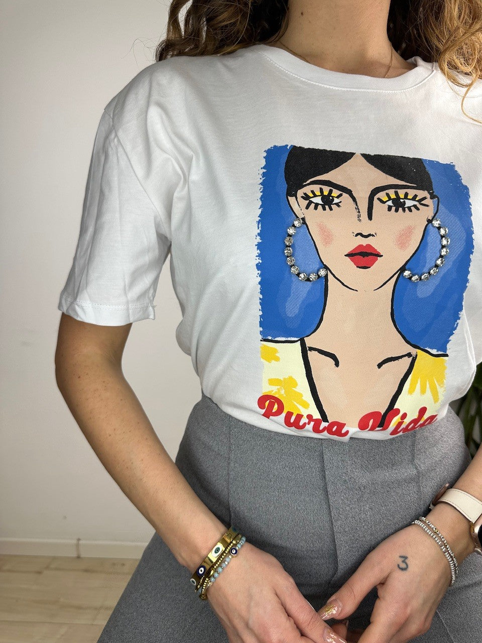 T-SHIRT HOLA LUMINA BLU