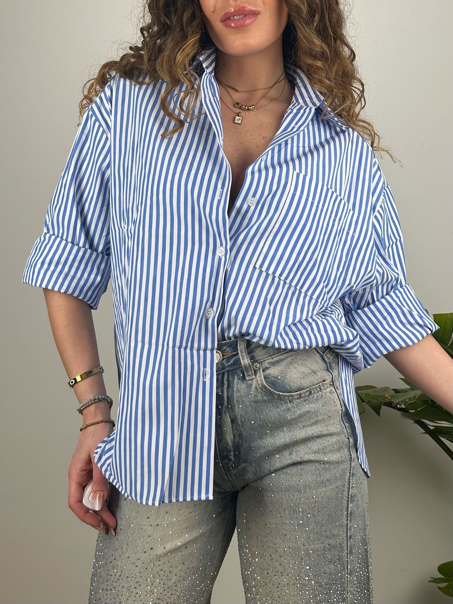 CAMICIA OVER BLU