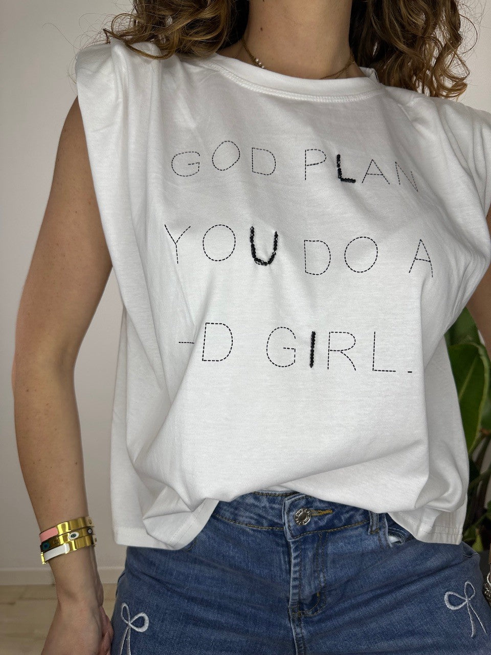 T-SHIRT CANOTTA GRESY BIANCA