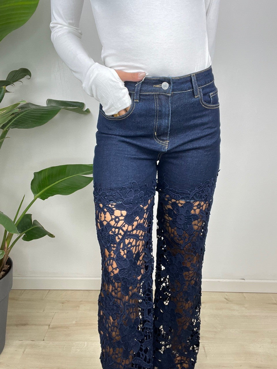 JEANS MACRAME BLU
