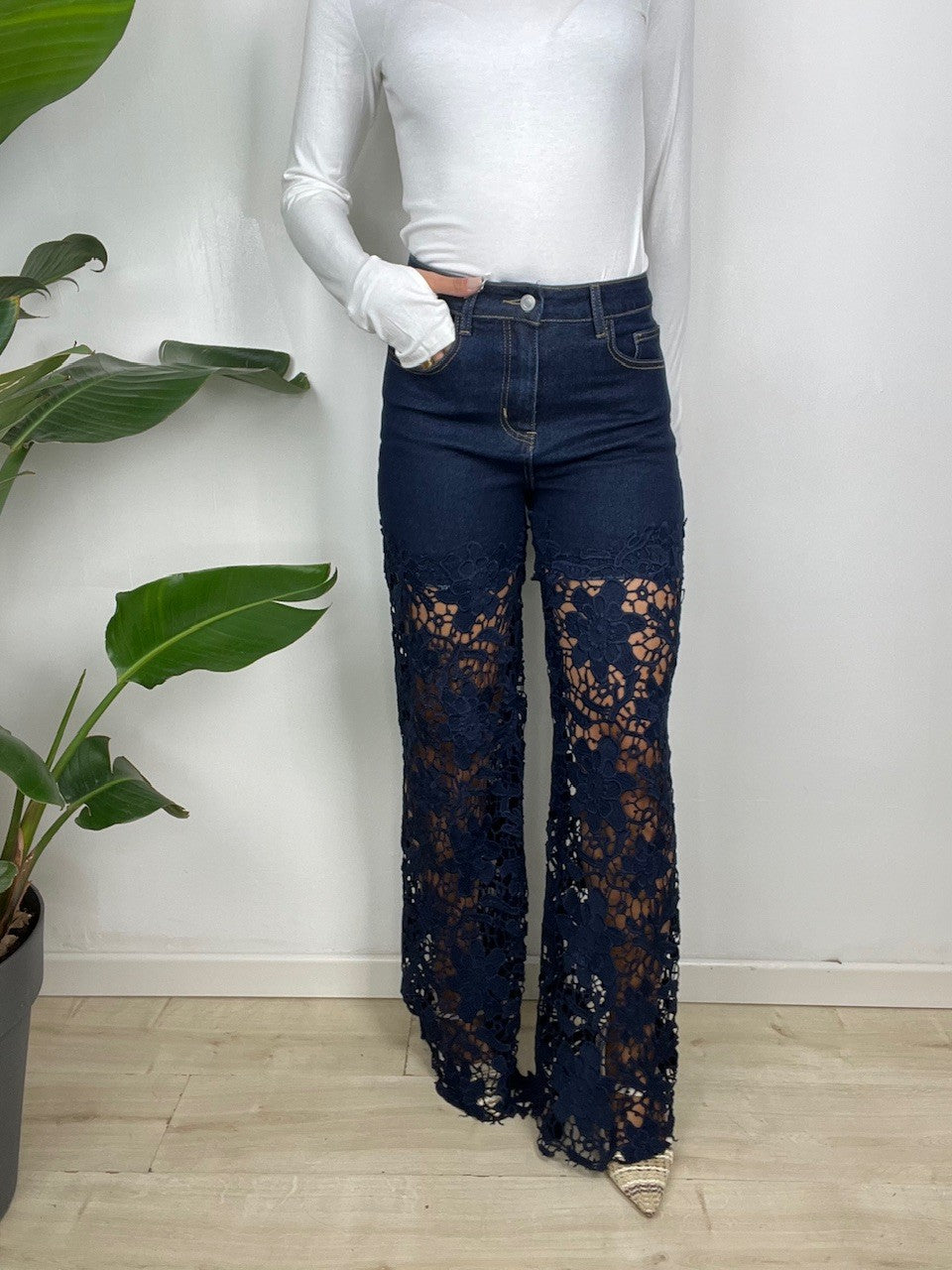 JEANS MACRAME BLU