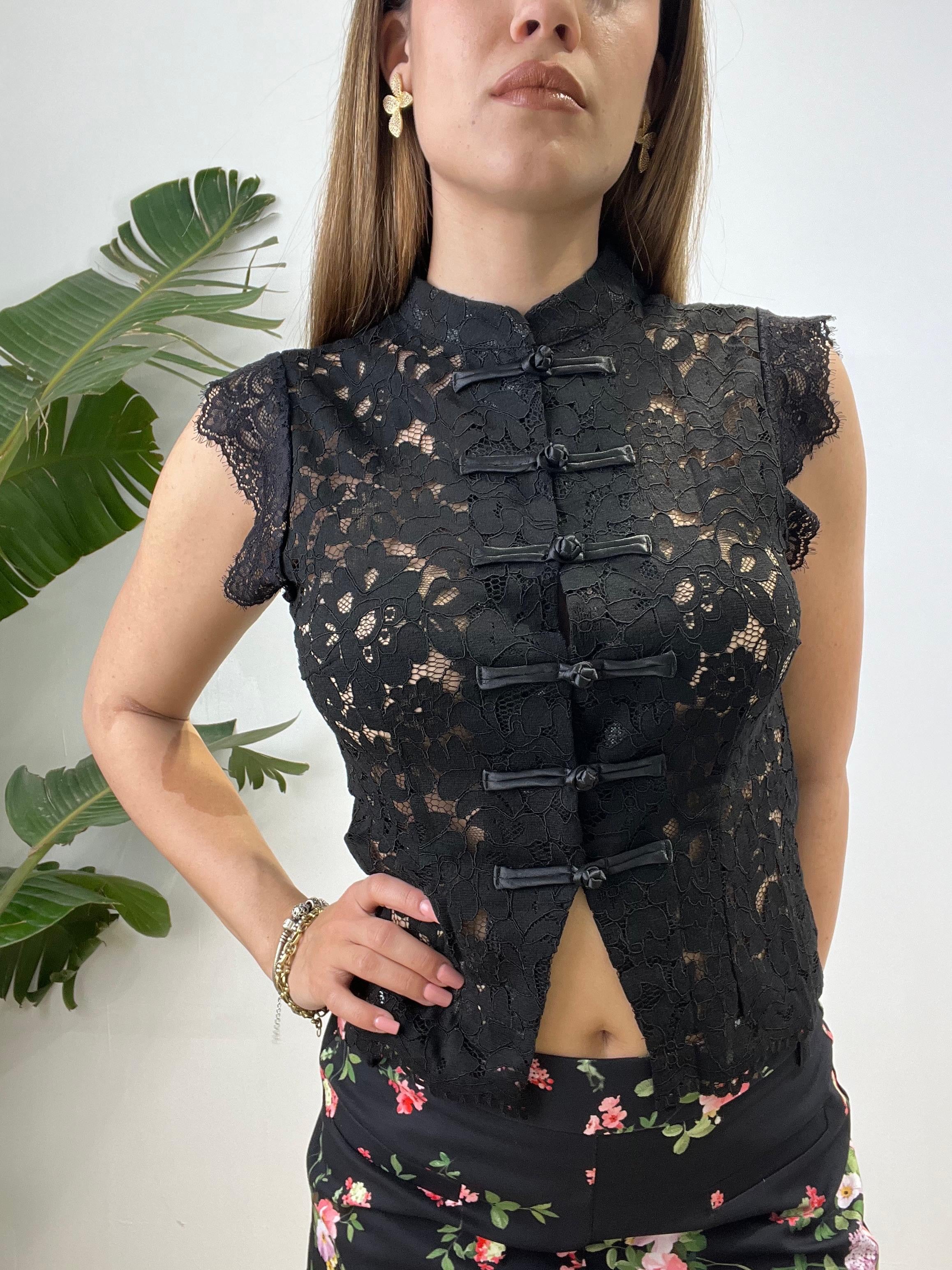 CAMICIA PIZZO SYRIA NERA