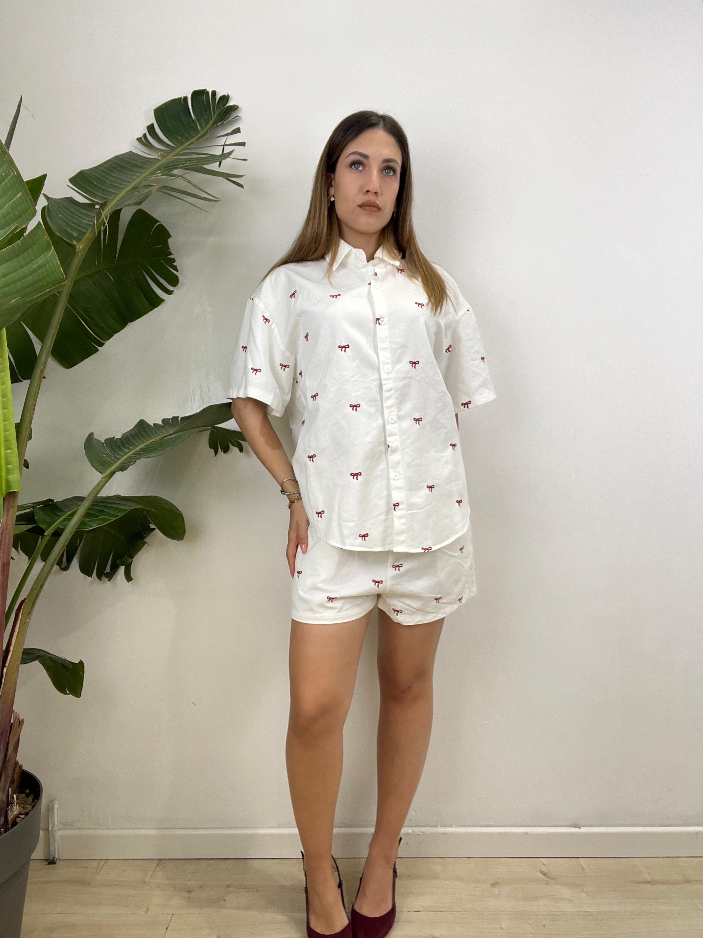COMPLETO DENIM FIOCCHETTI BIANCO