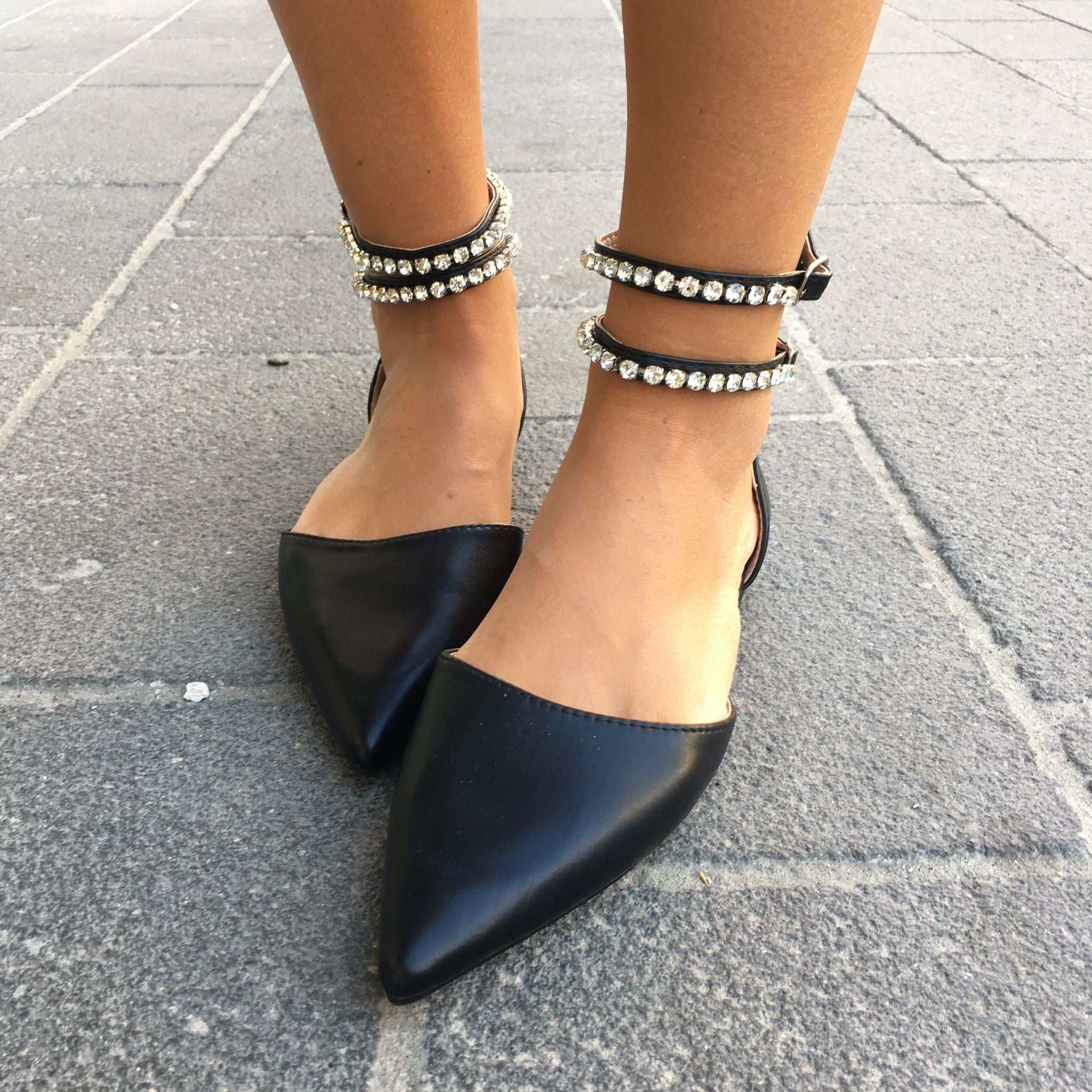 BALLERINA CON CINTURINO NERA