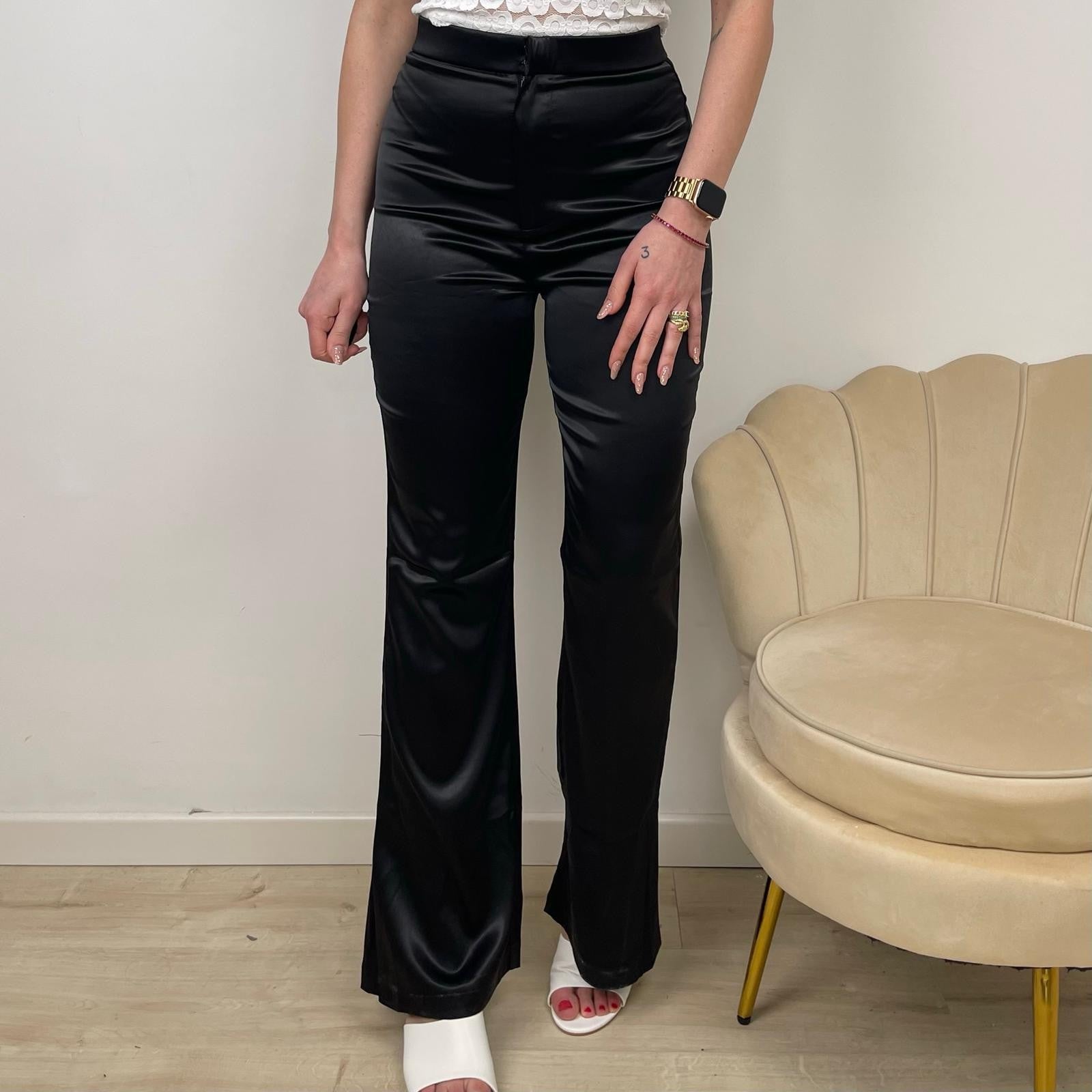 PANTALONE SATIN NERO