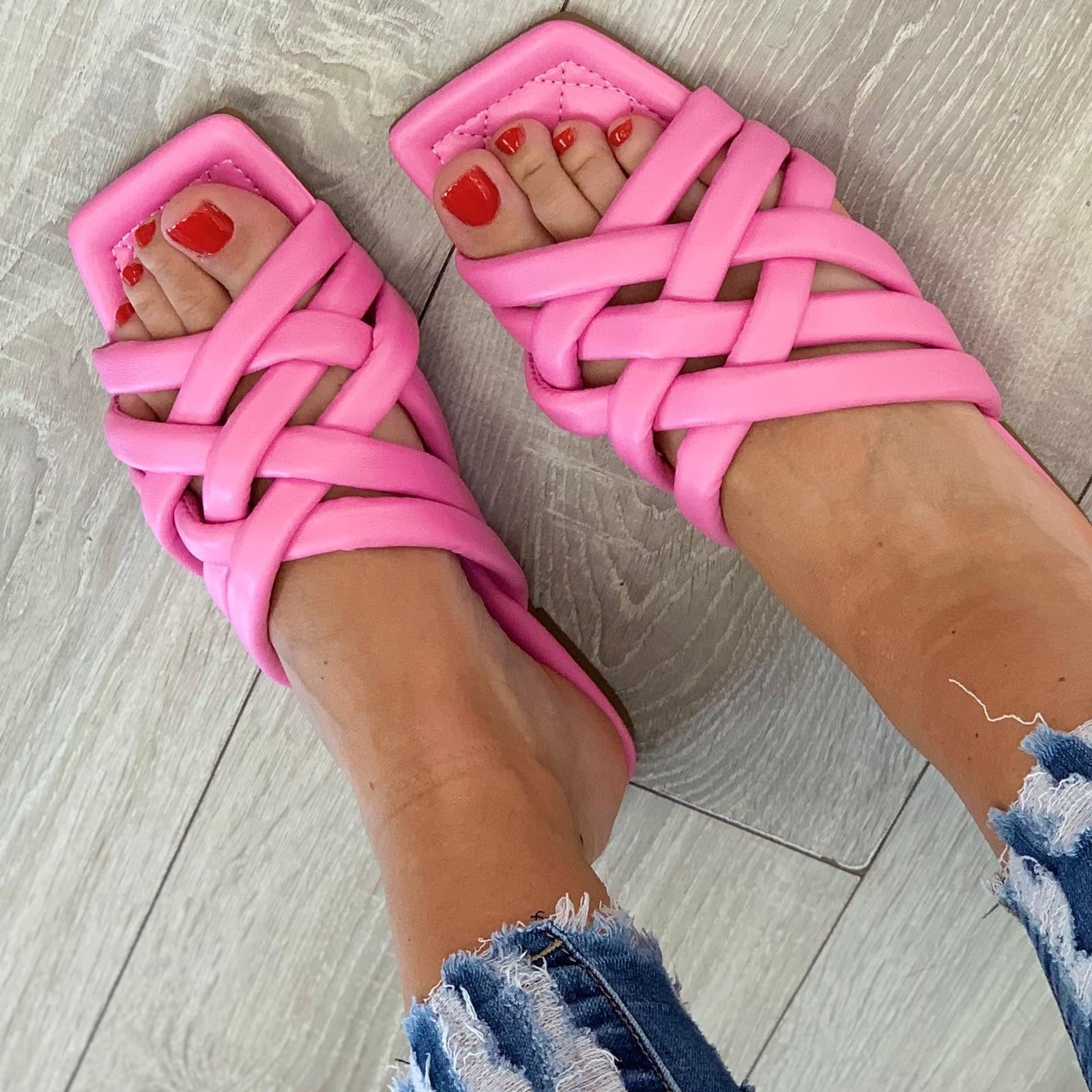 CIABATTA INTRECCIATA ROSA