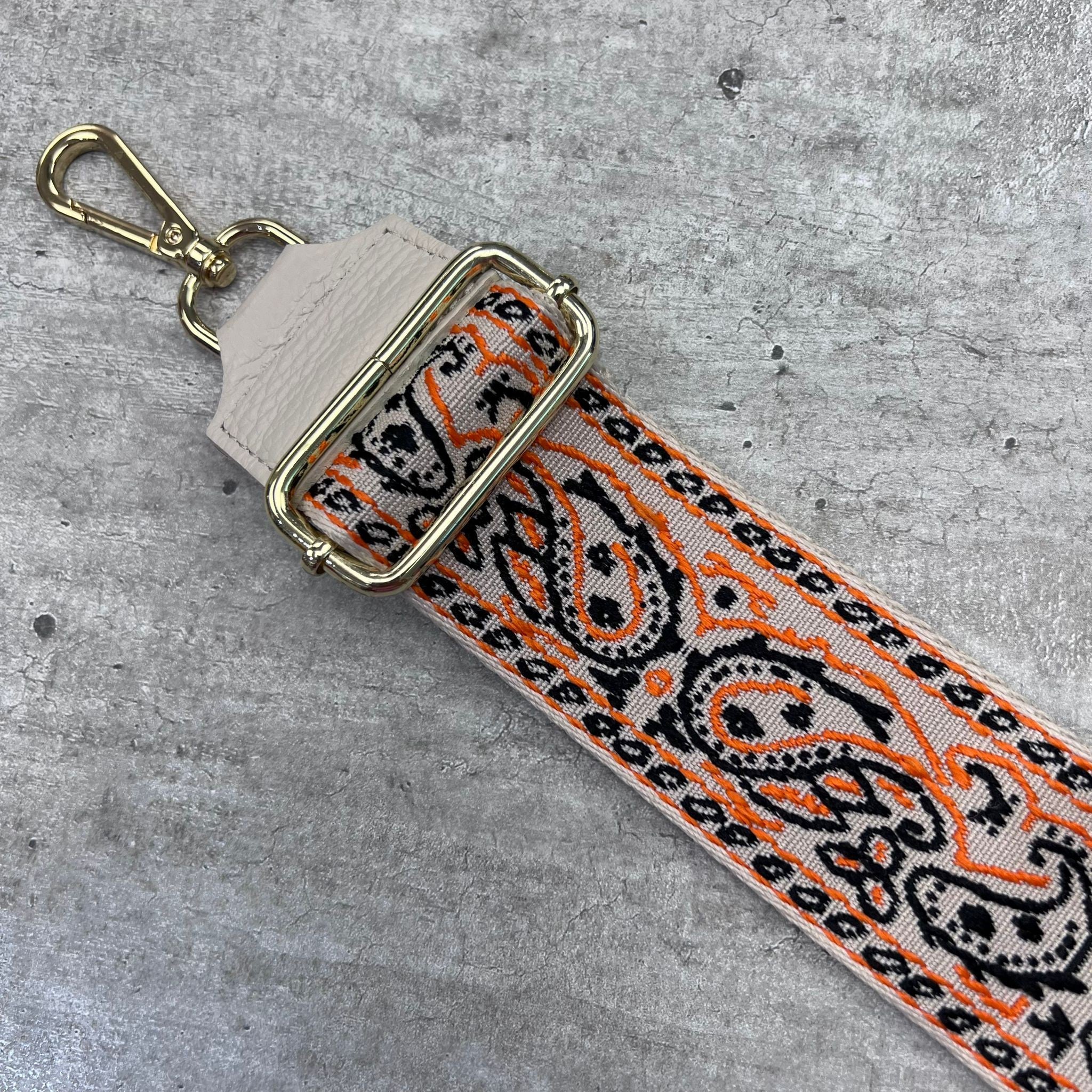 TRACOLLA FANTASIA PAISLEY ARANCIONE NERO