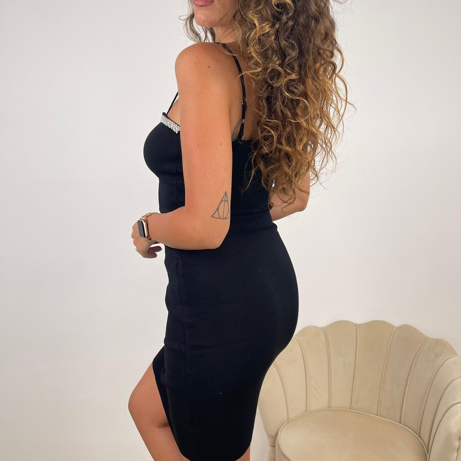 DRESS CON STRASS NERO