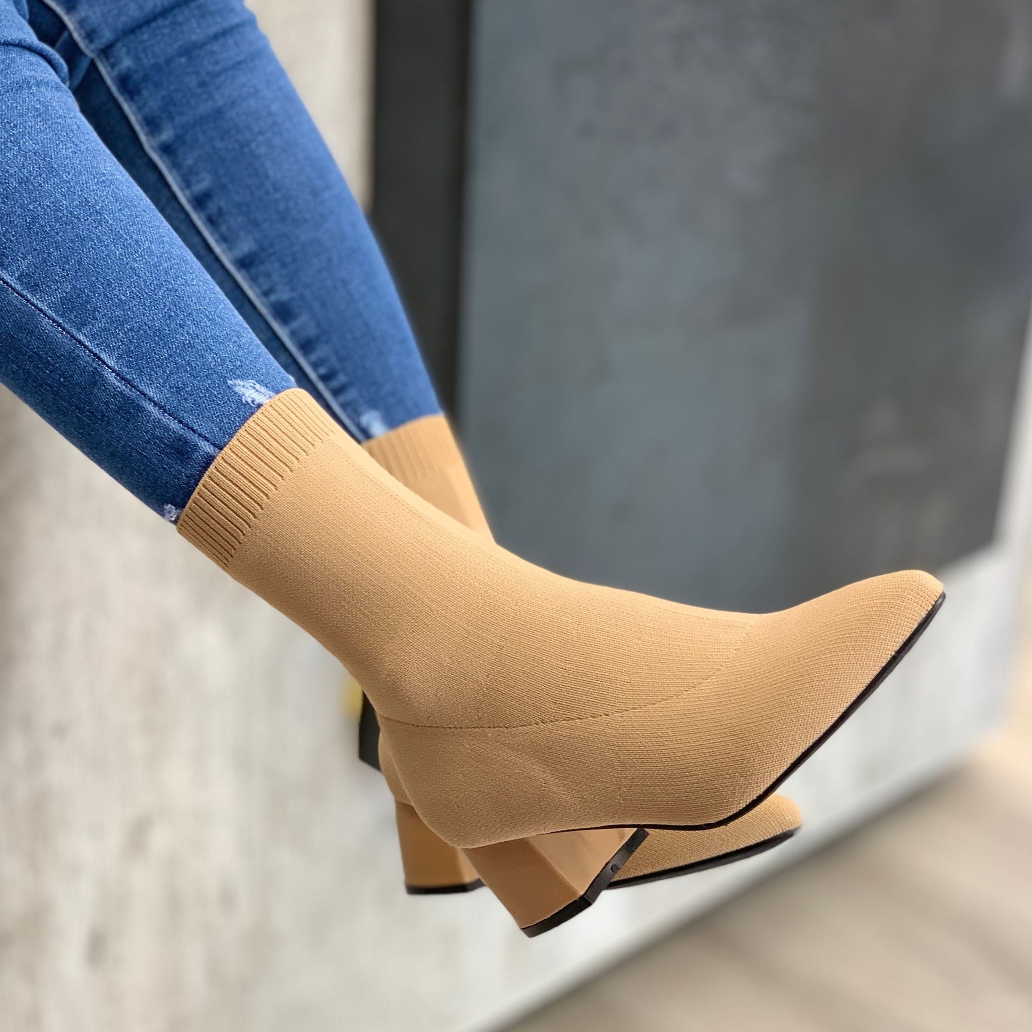 SOCK BOOTS BEIGE