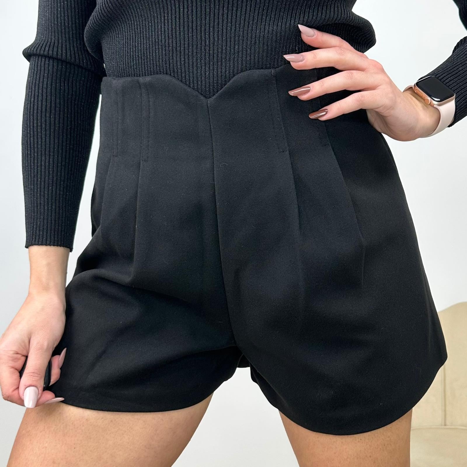 SHORT HIGH WAIST NERO