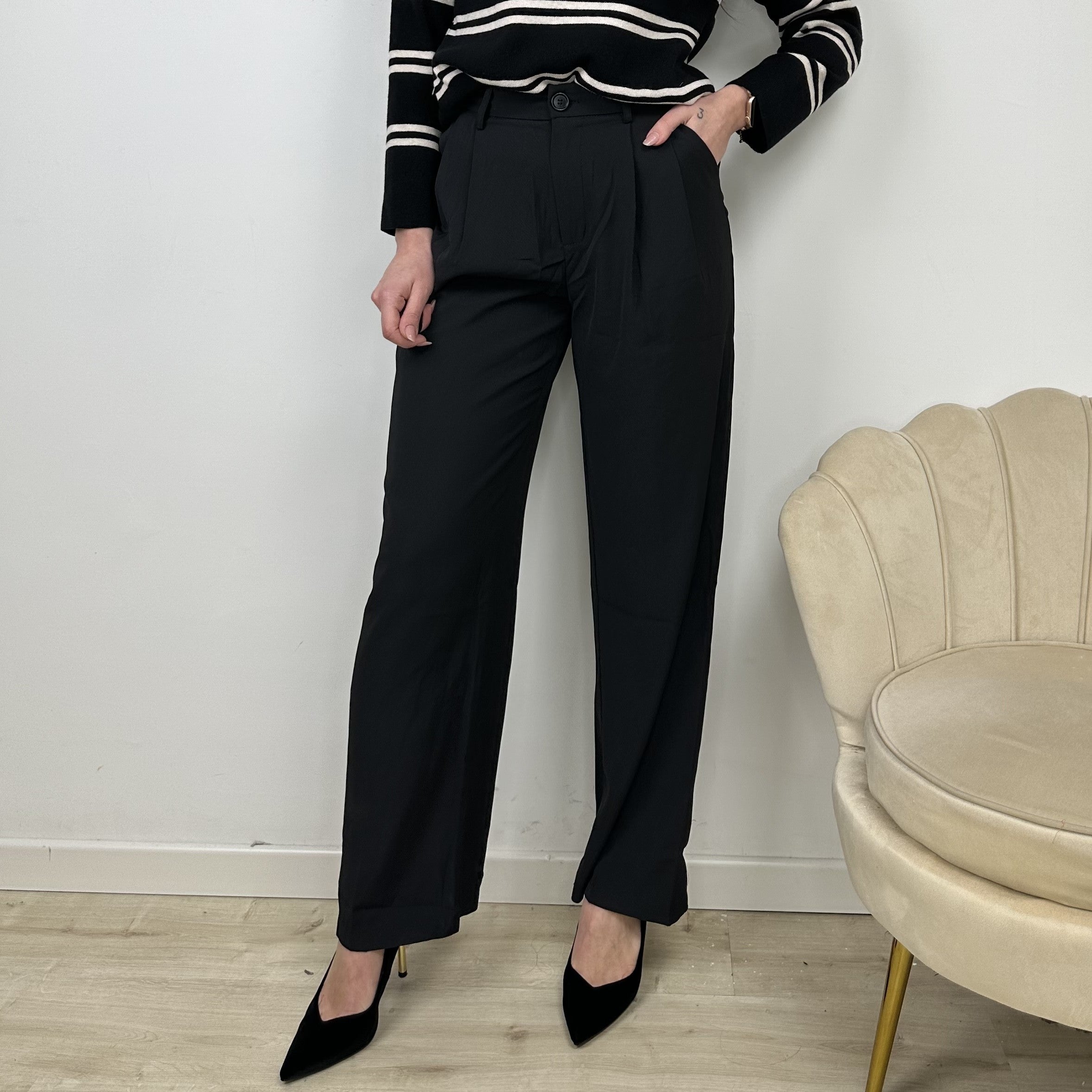 PANTALONI PALAZZO NERI