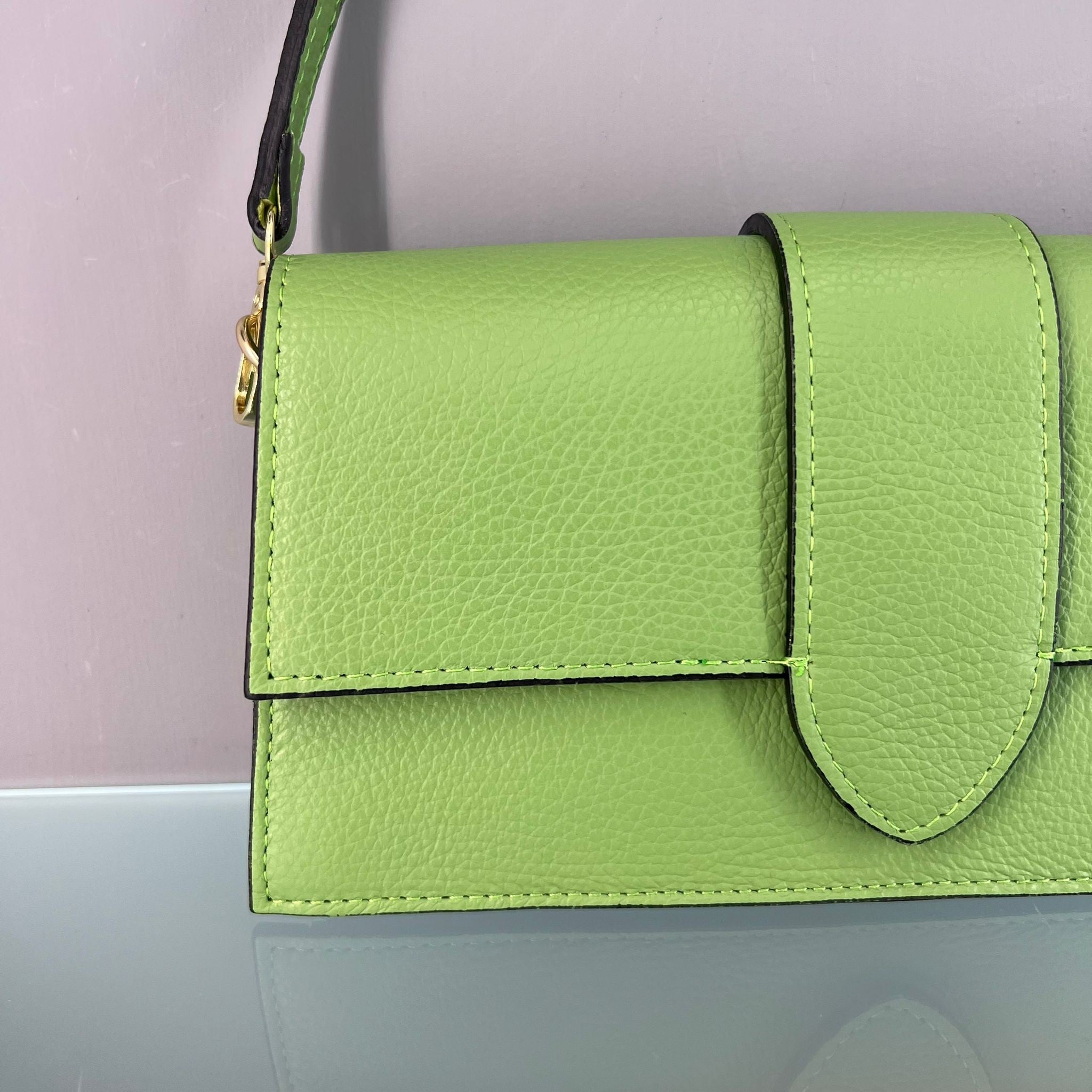 BORSA VERA PELLE VERDE