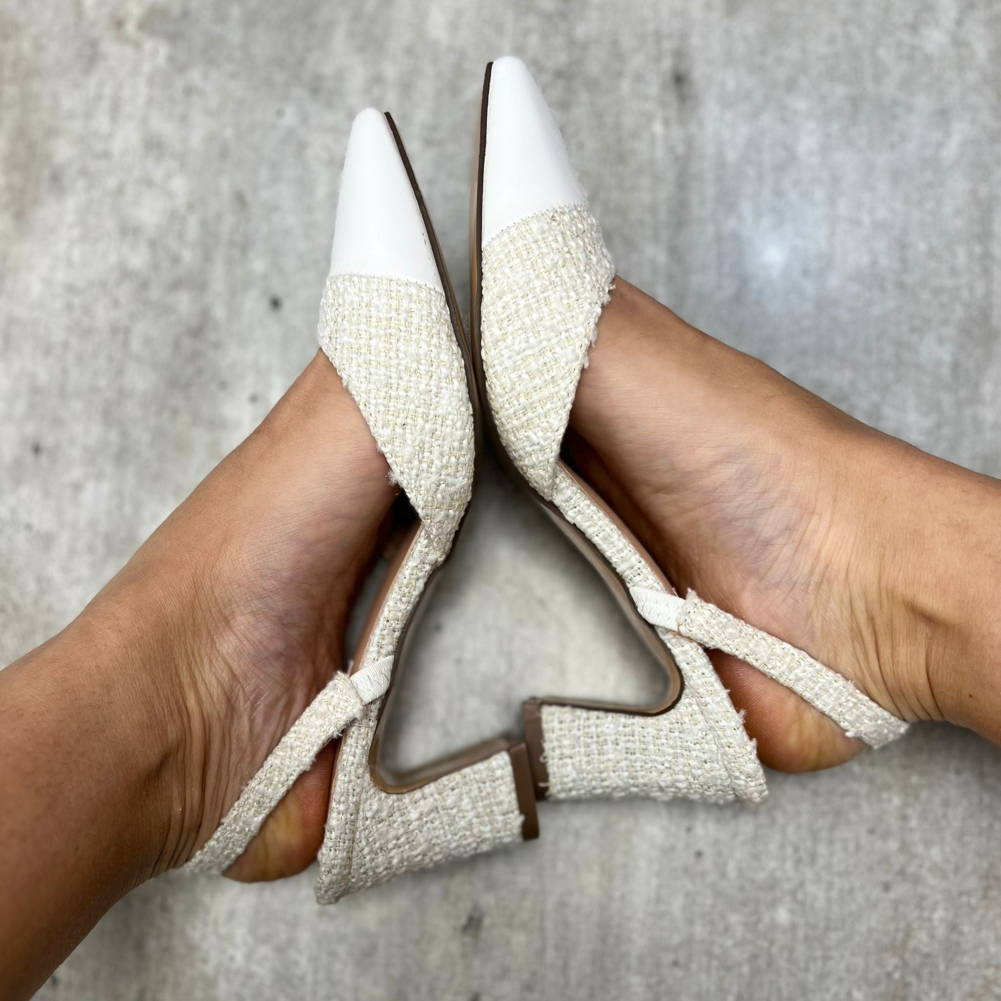 DÉCOLLETÉ TWEED BIANCO