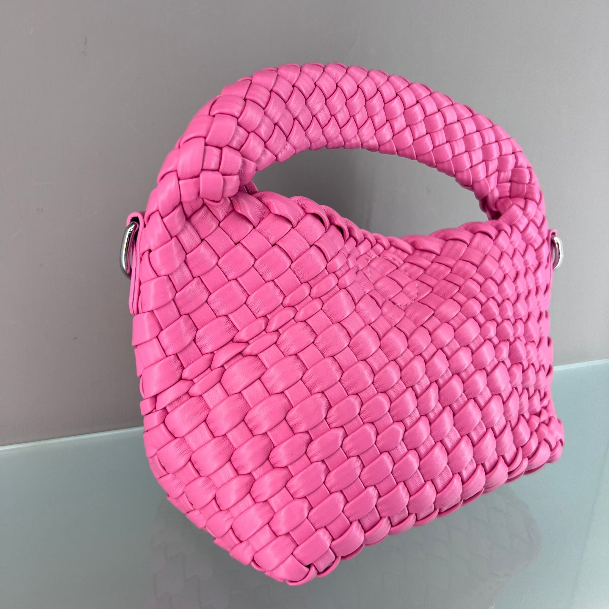 MINIBAG ECOPELLE INTRECCIATA ROSA
