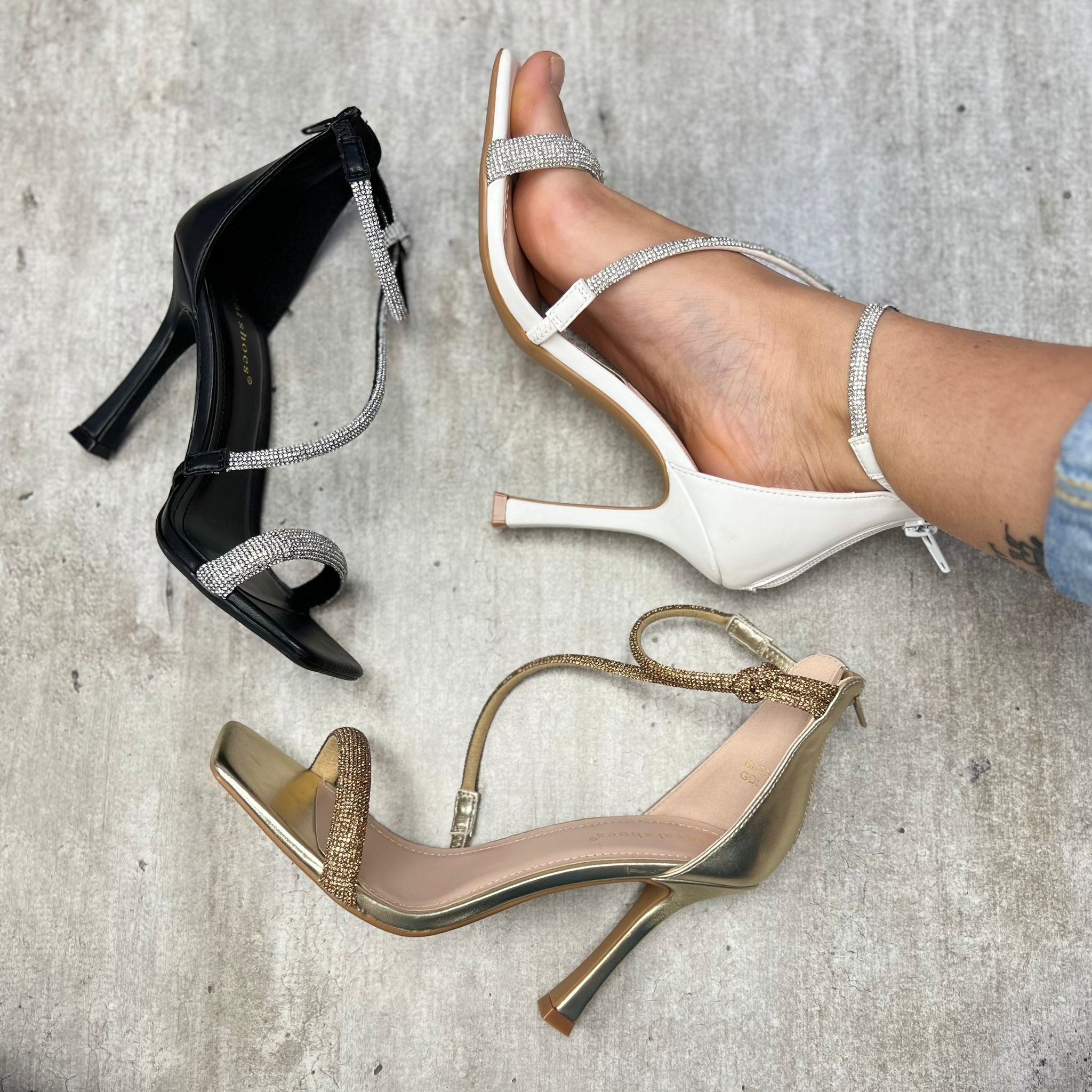 SANDALI GLITTERATI NERI