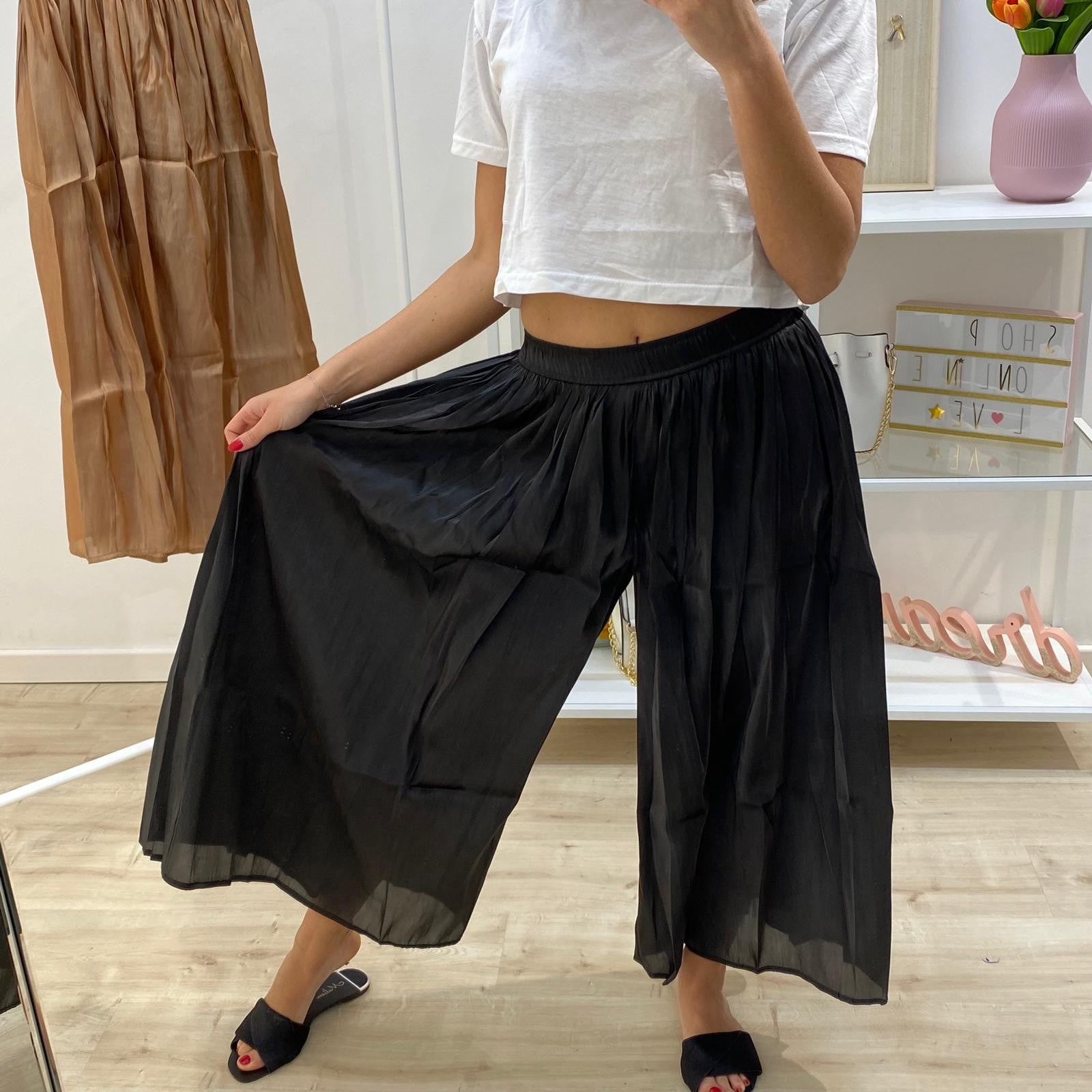 PANTALONE CULOTTE NERO