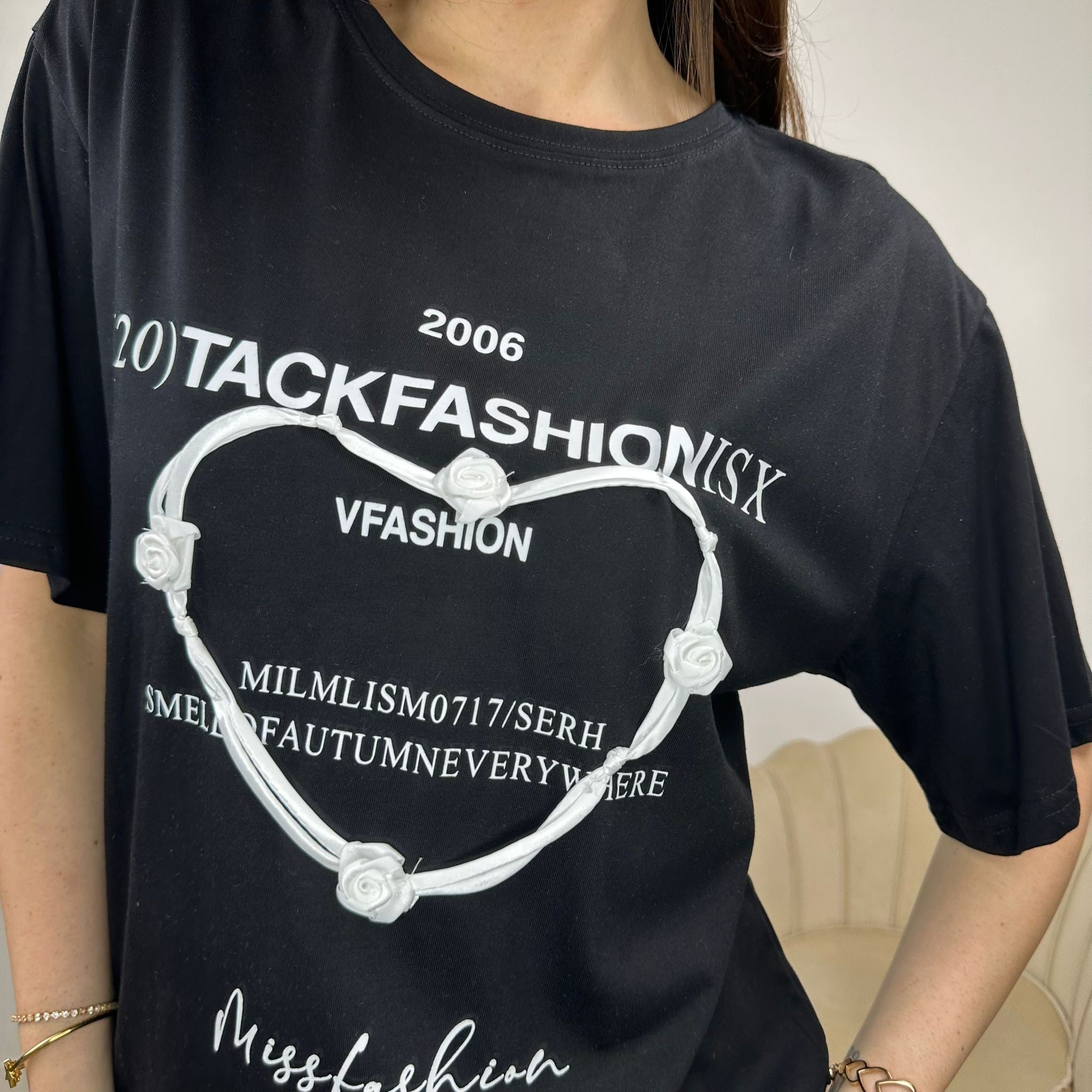 T-SHIRT TACKFASHION NERA