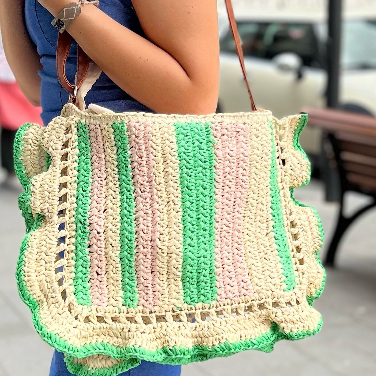 BORSA BICOLORE VERDE