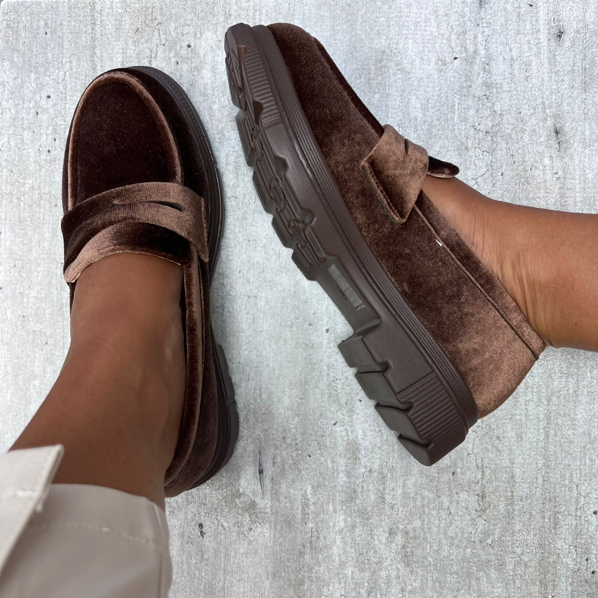 MOCASSINO VELOUR MARRONE