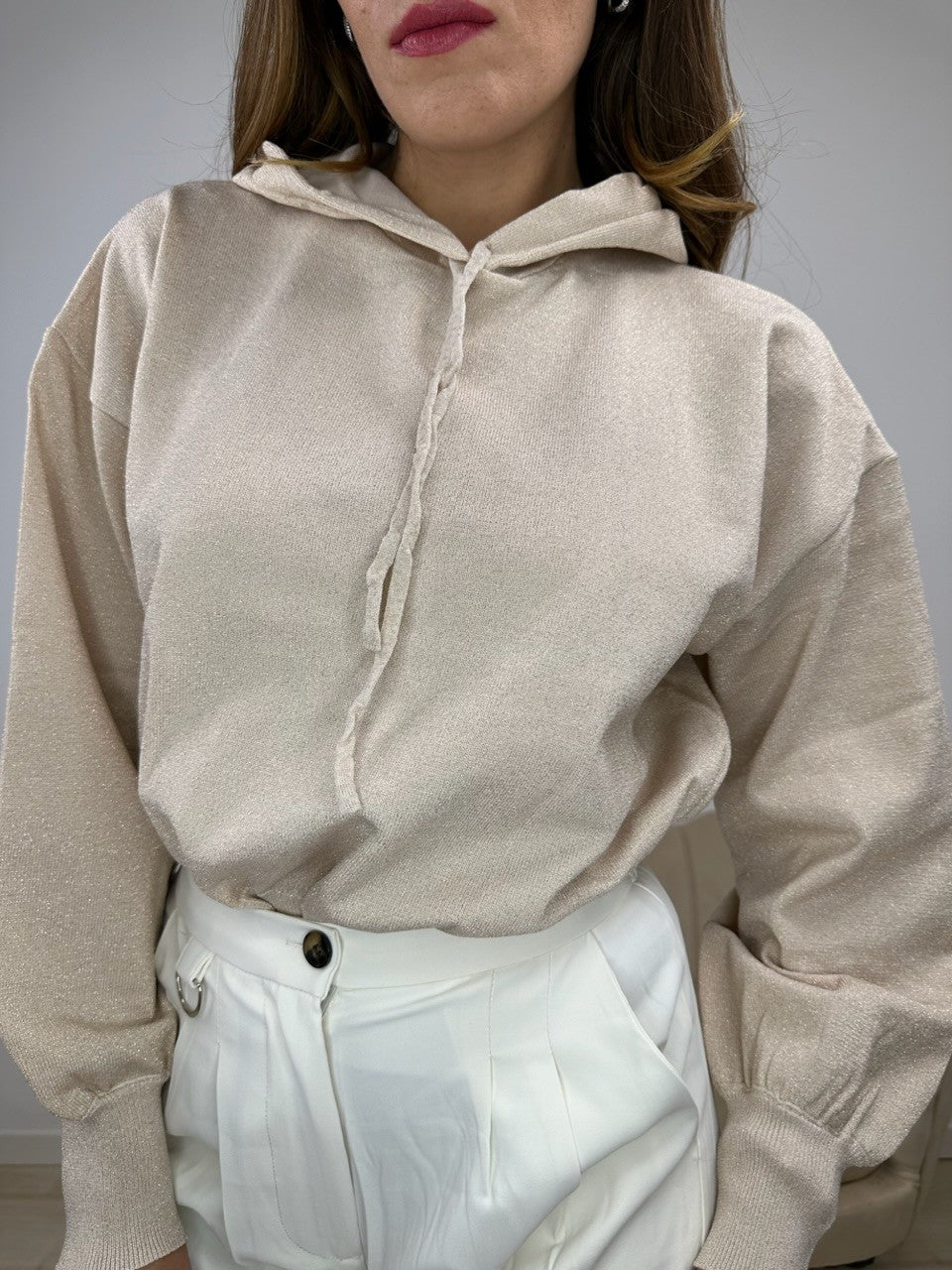 FELPA LUREX CAPPUCCIO BEIGE