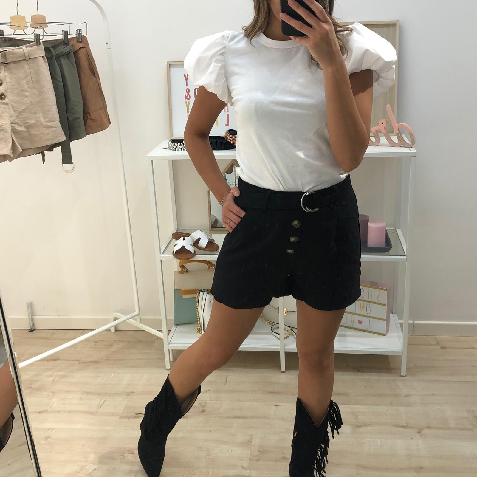 SHORT CON CINTURA NERO