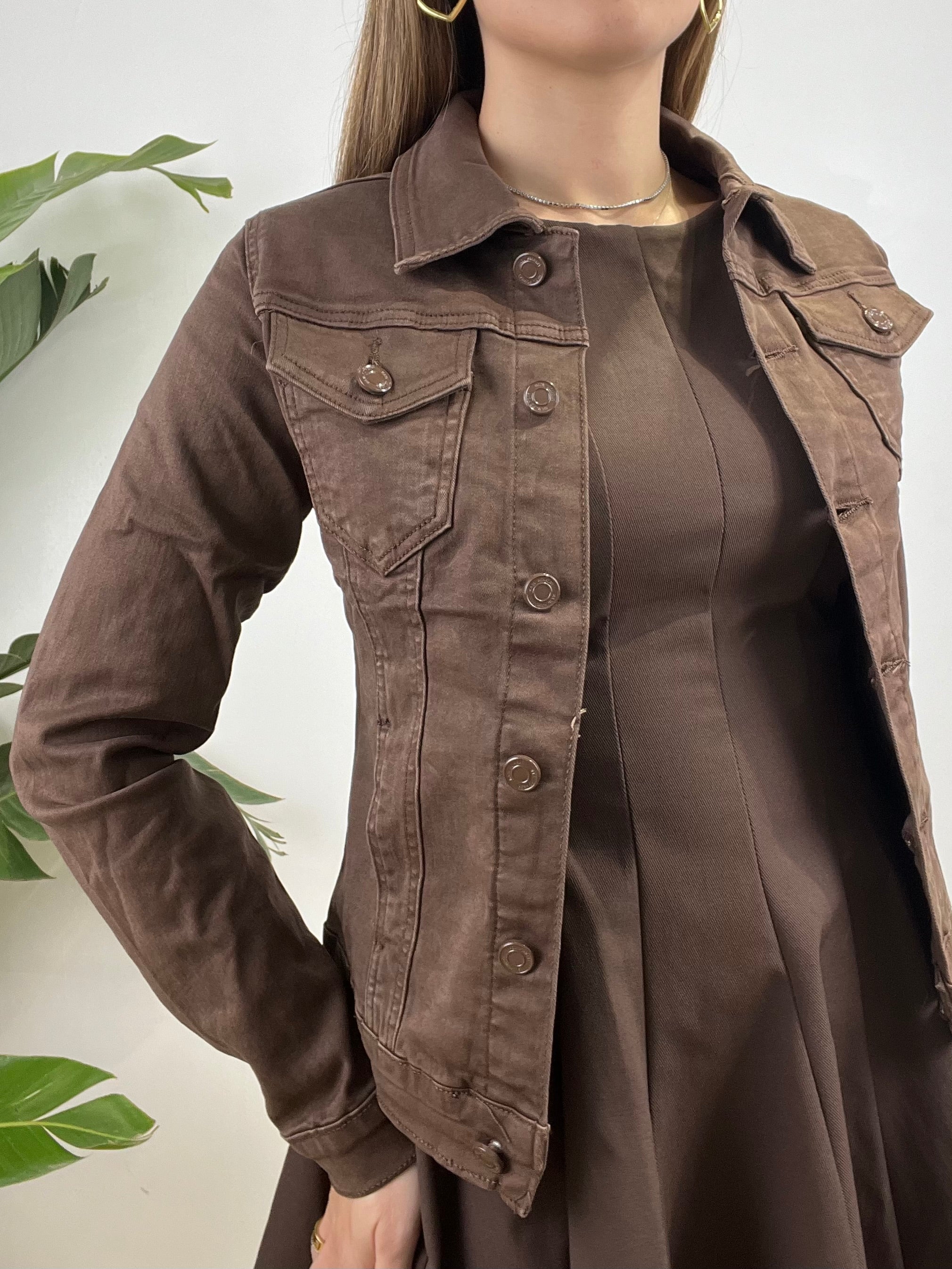 GIUBBINO DENIM PROMO MARRONE SCURO