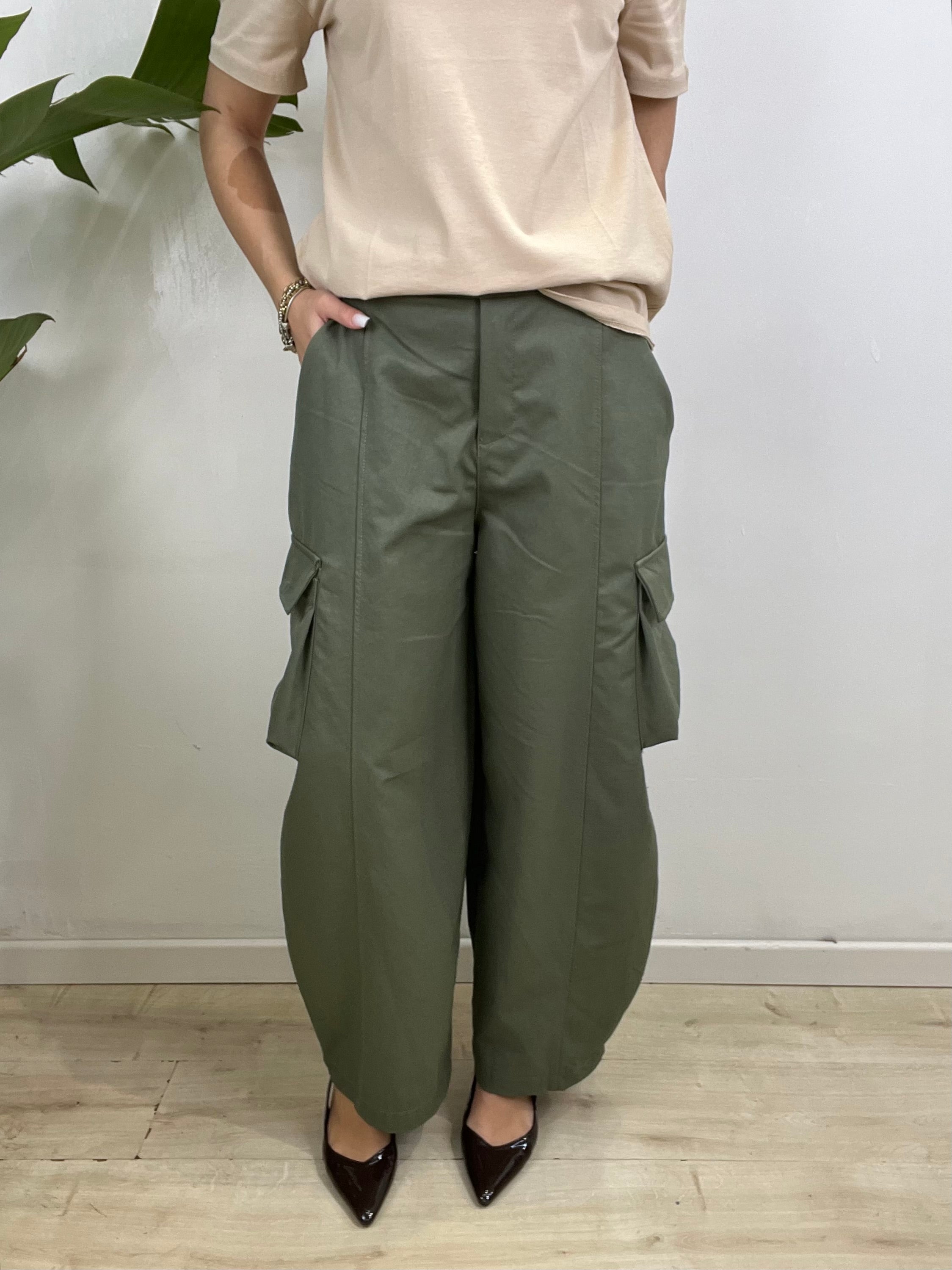 PANTALONI CARGO GIULY VERDE