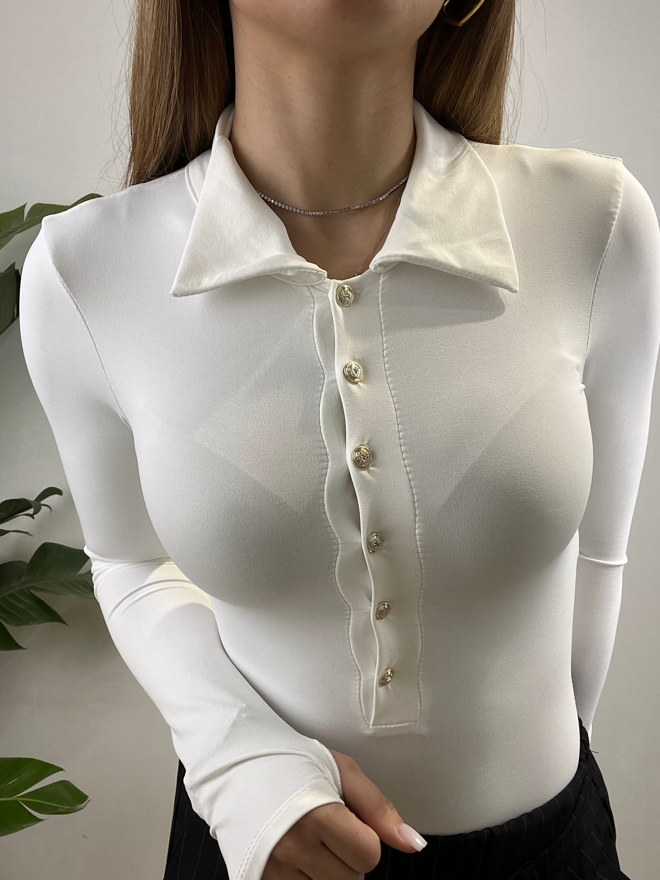 BODY POLO LICRA BIANCO