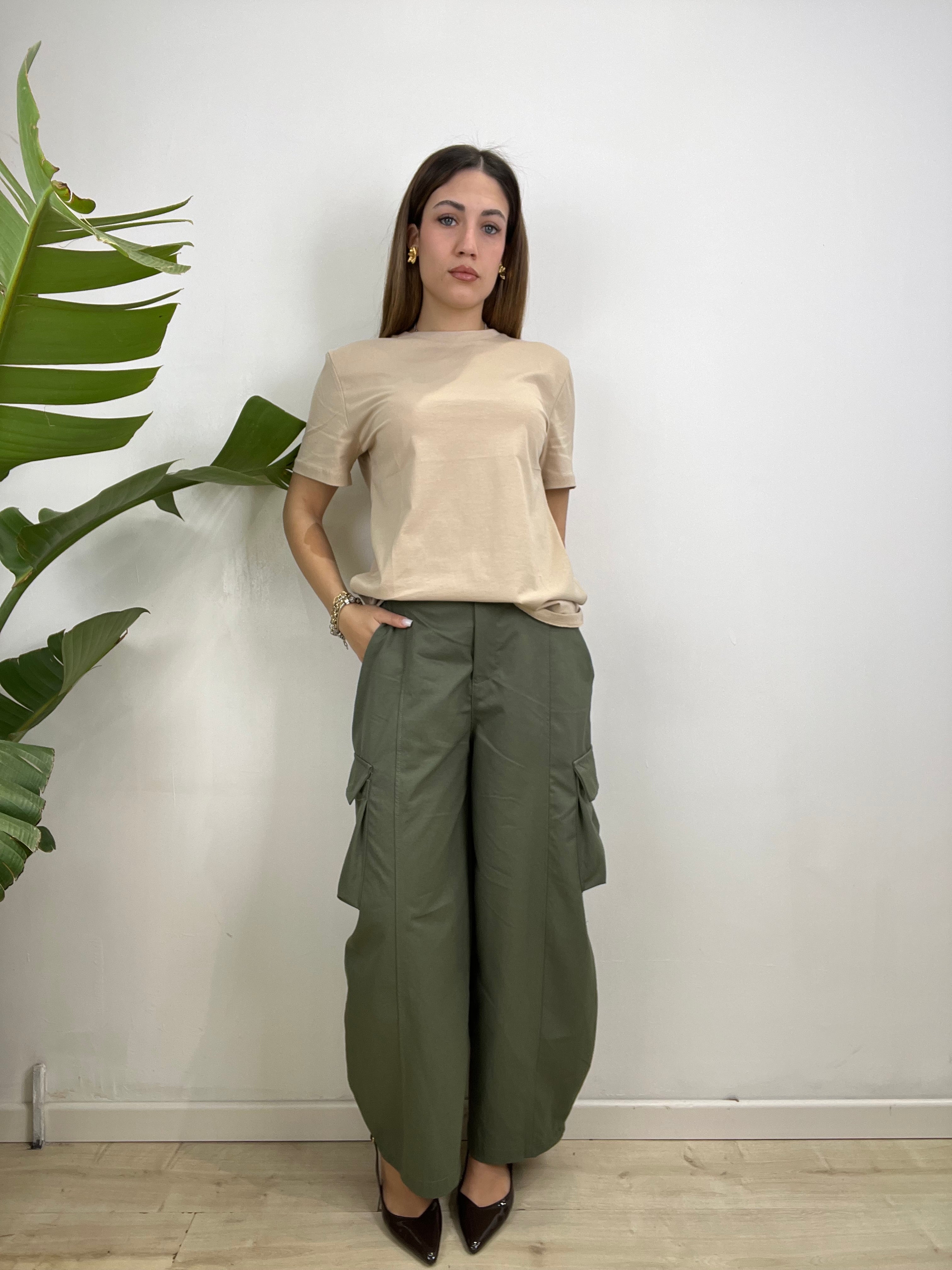 PANTALONI CARGO GIULY VERDE
